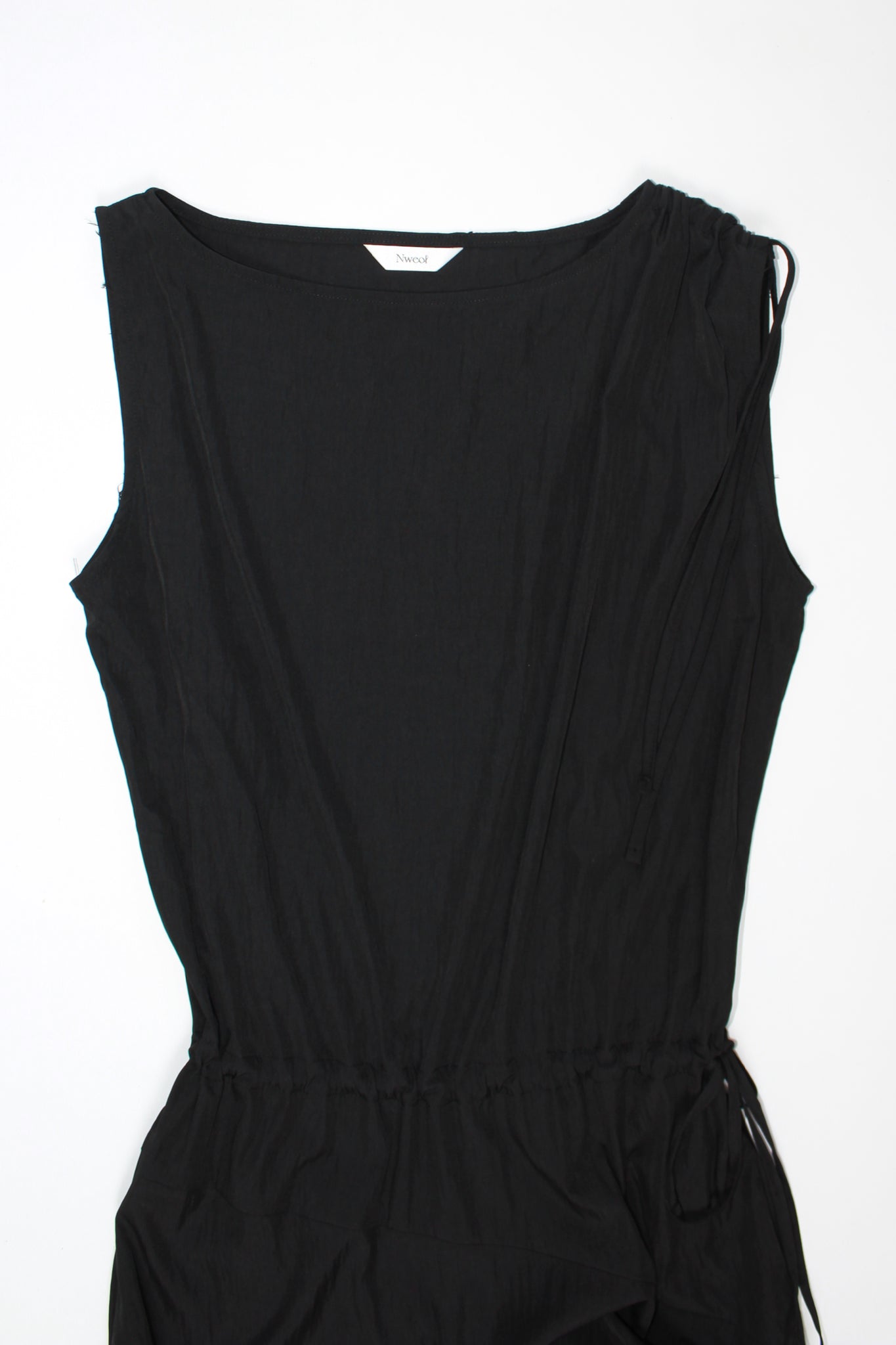 Nweol Shoulder String Dress in Black