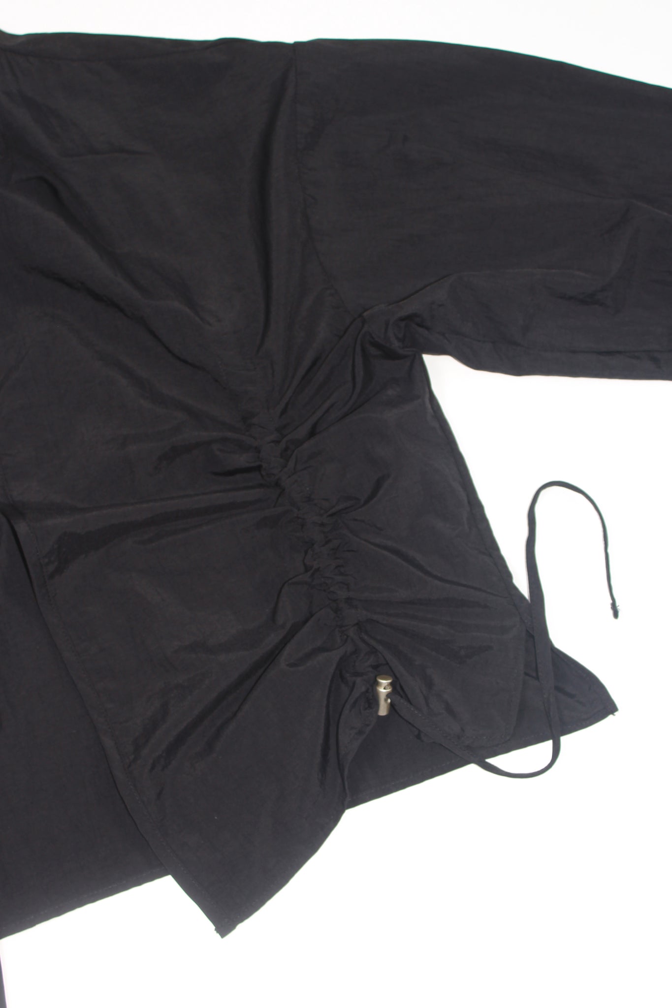 Ruffle Drawstring Bolero in Black