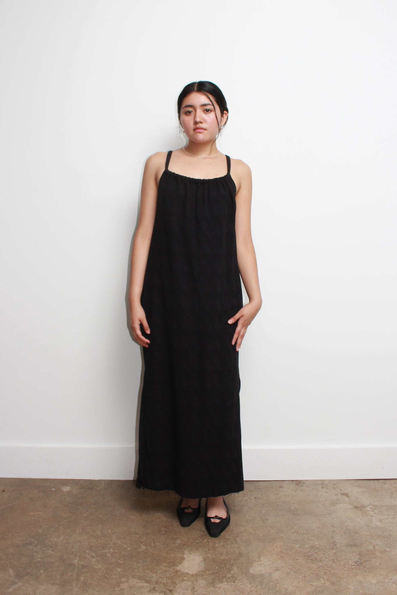 Mariner Linen Dress in Black