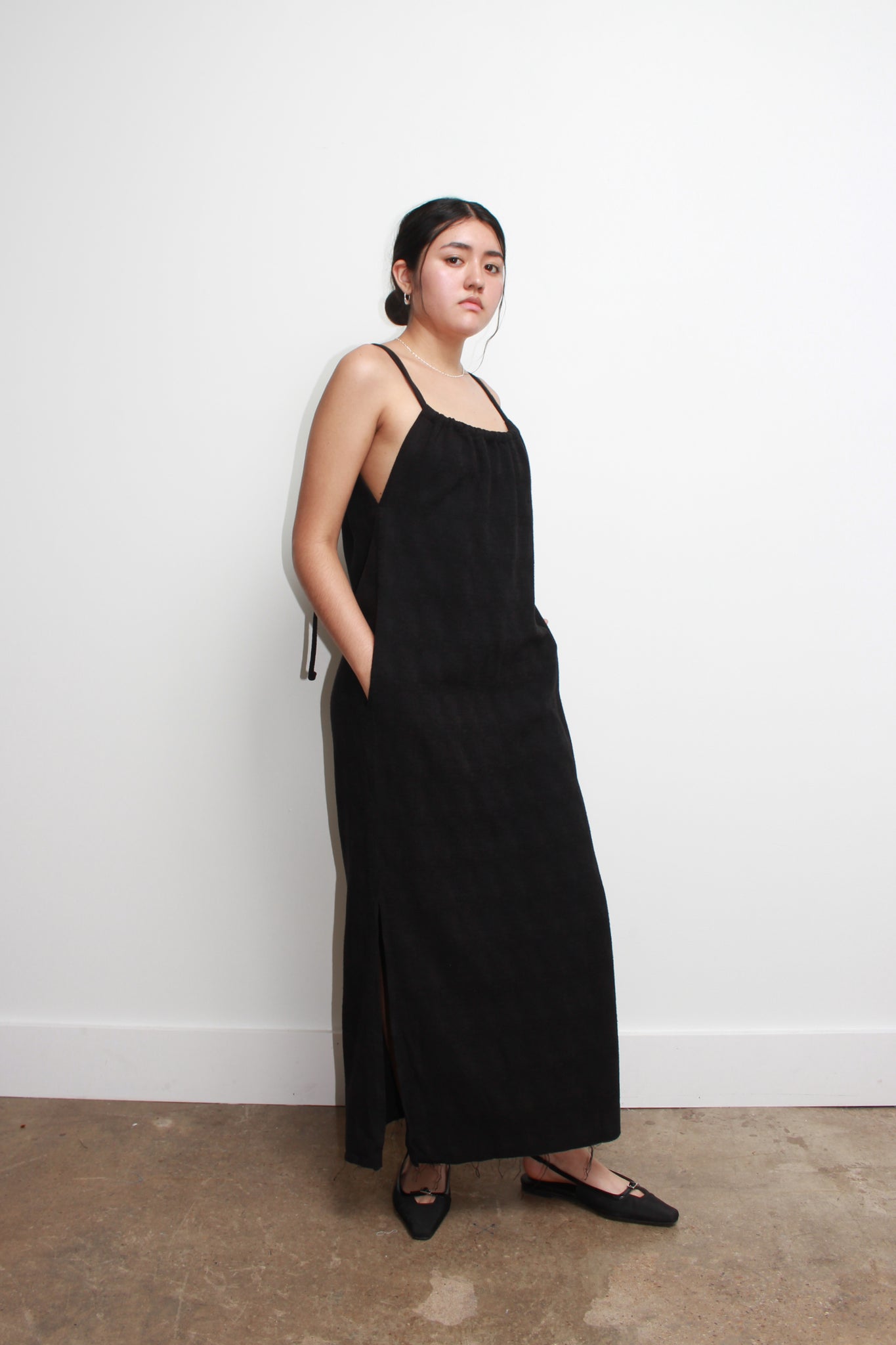 Mariner Linen Dress in Black