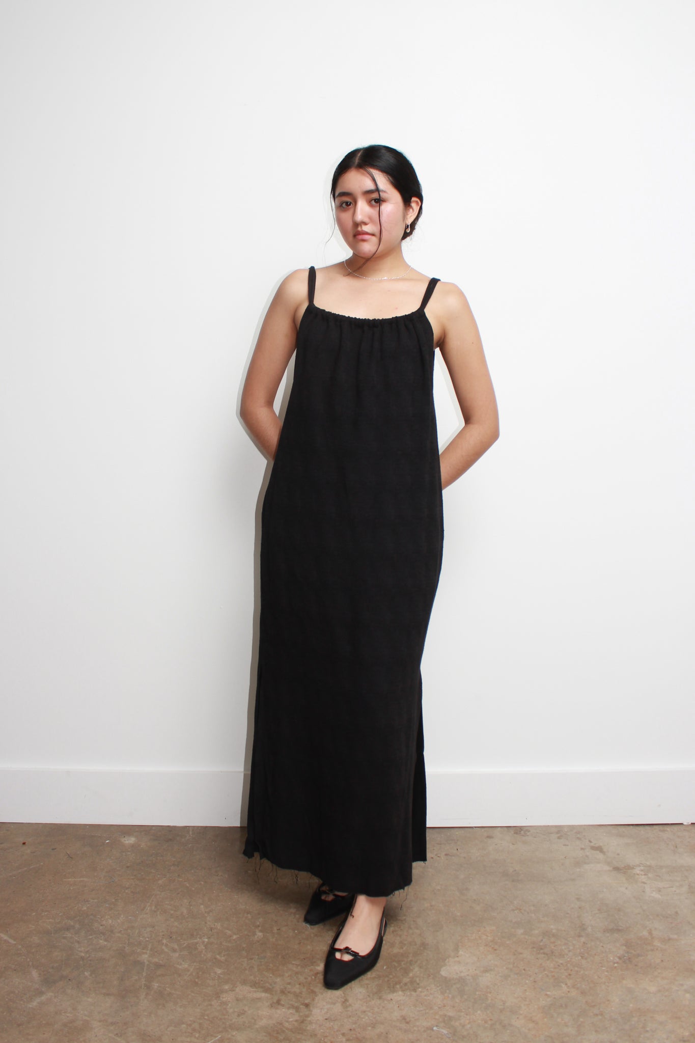 Mariner Linen Dress in Black