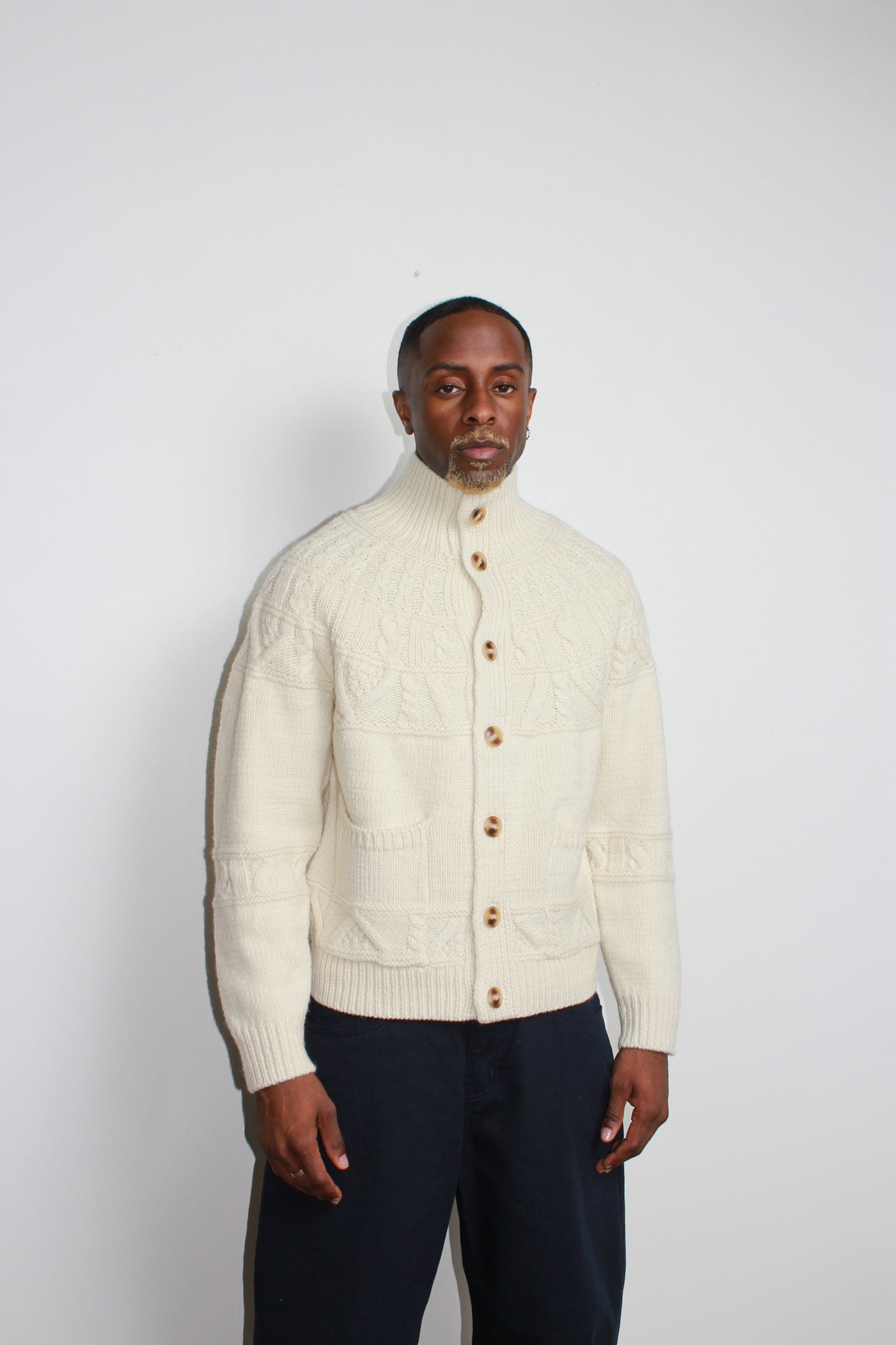 Bato High neck Fisherman Knit Cardigan