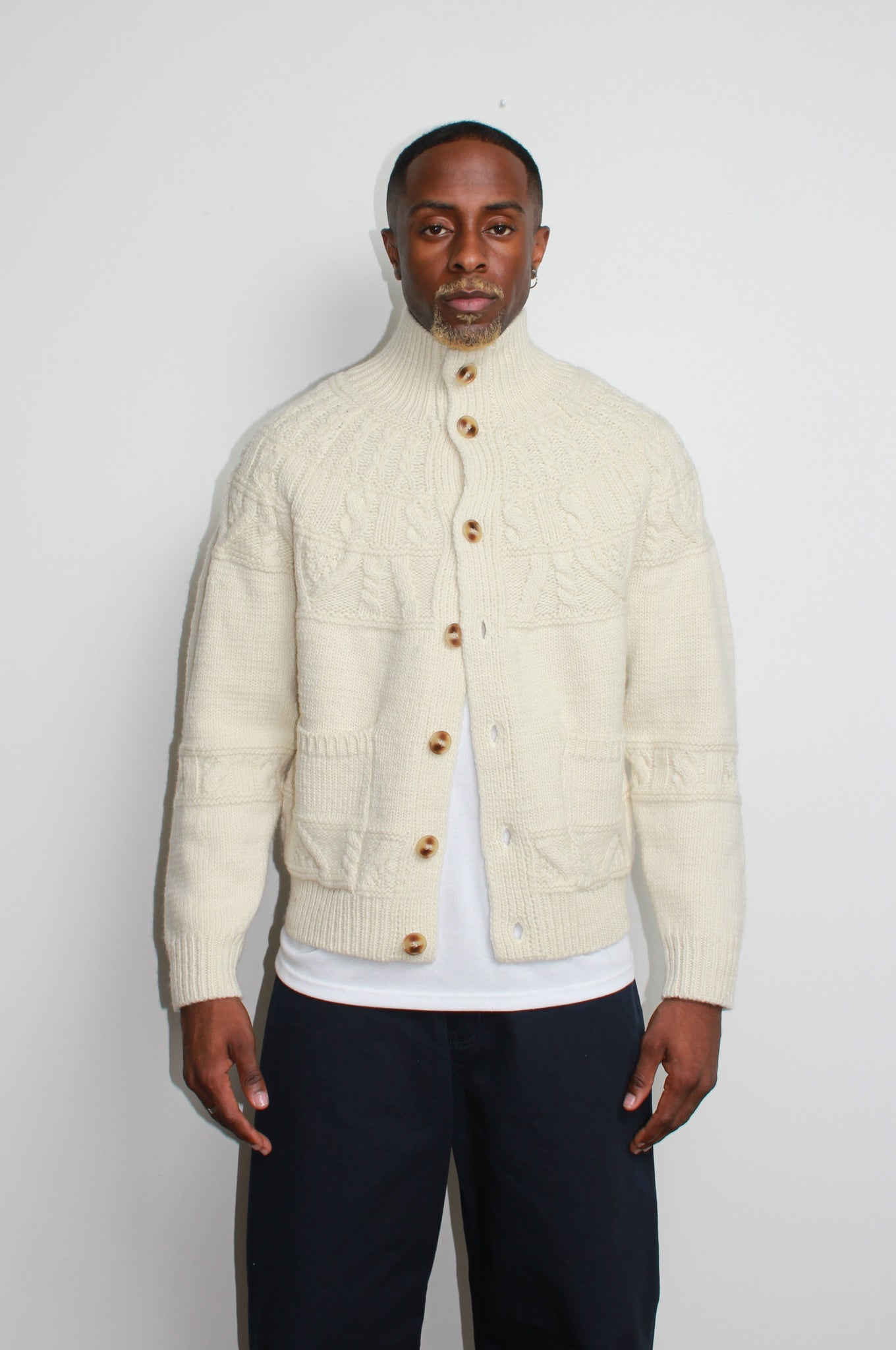 Bato High neck Fisherman Knit Cardigan