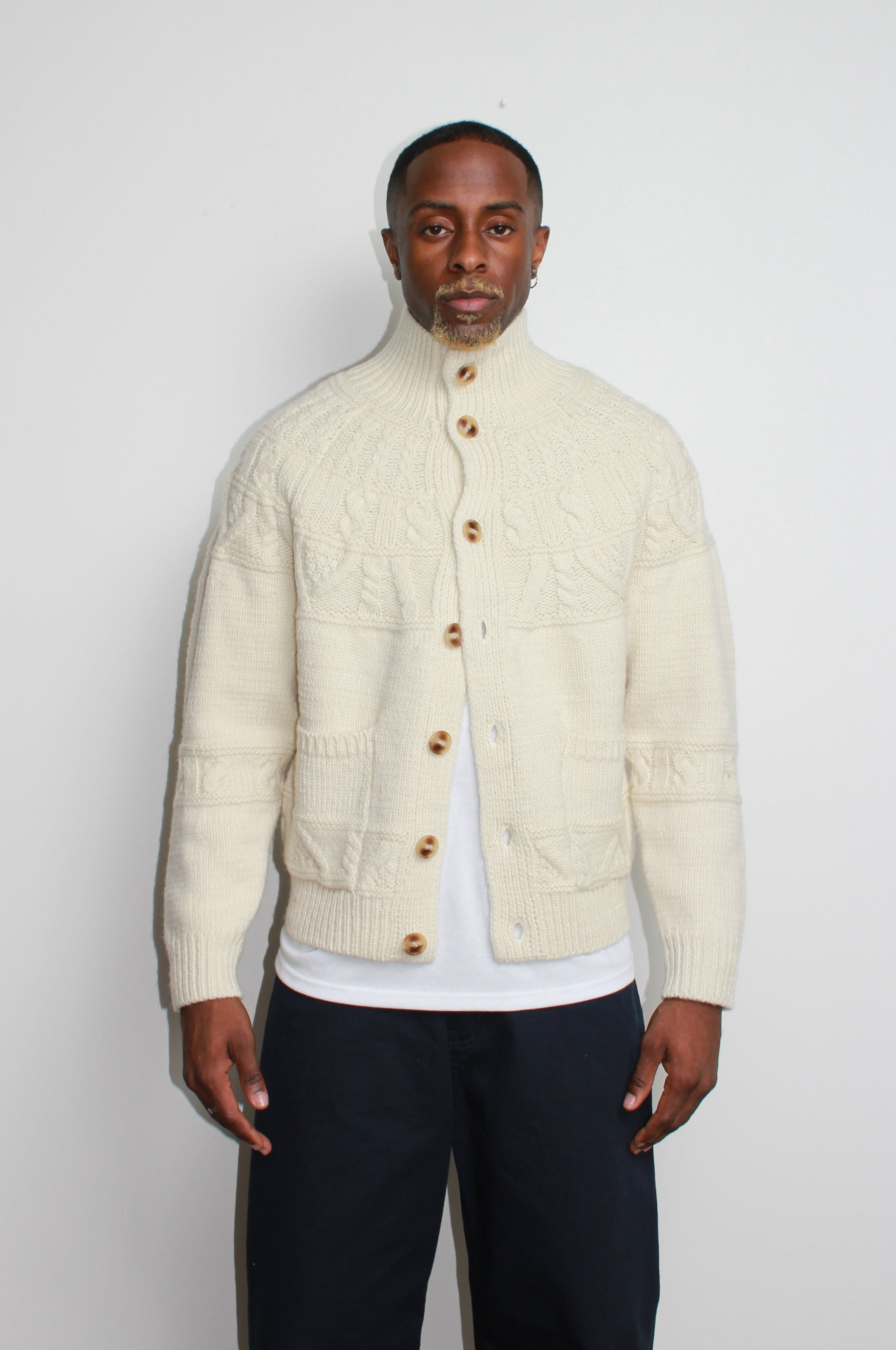 Bato High neck Fisherman Knit Cardigan – Jowa.shop