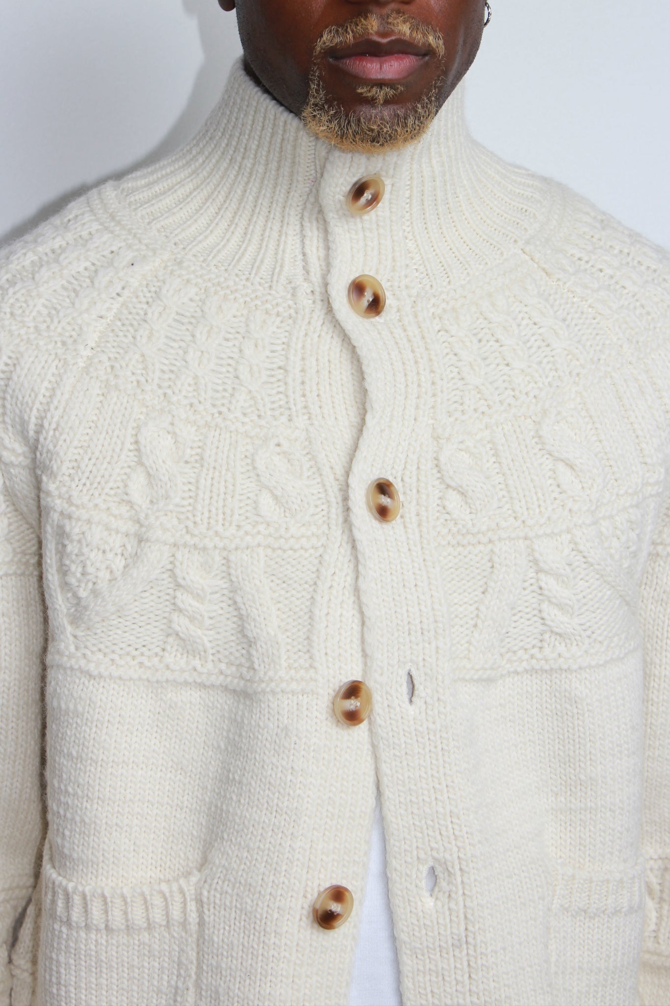 Bato High neck Fisherman Knit Cardigan