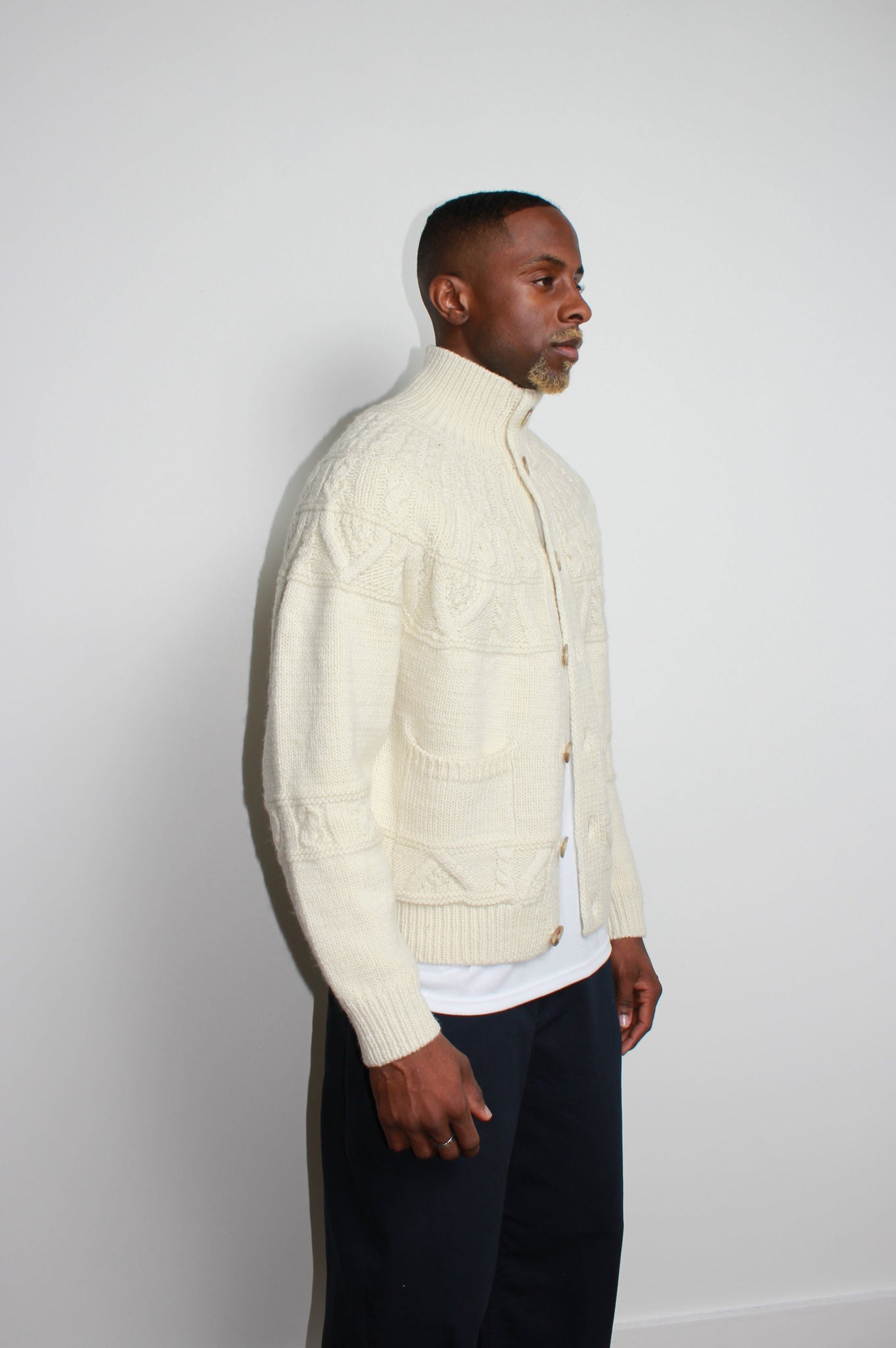 Bato High neck Fisherman Knit Cardigan