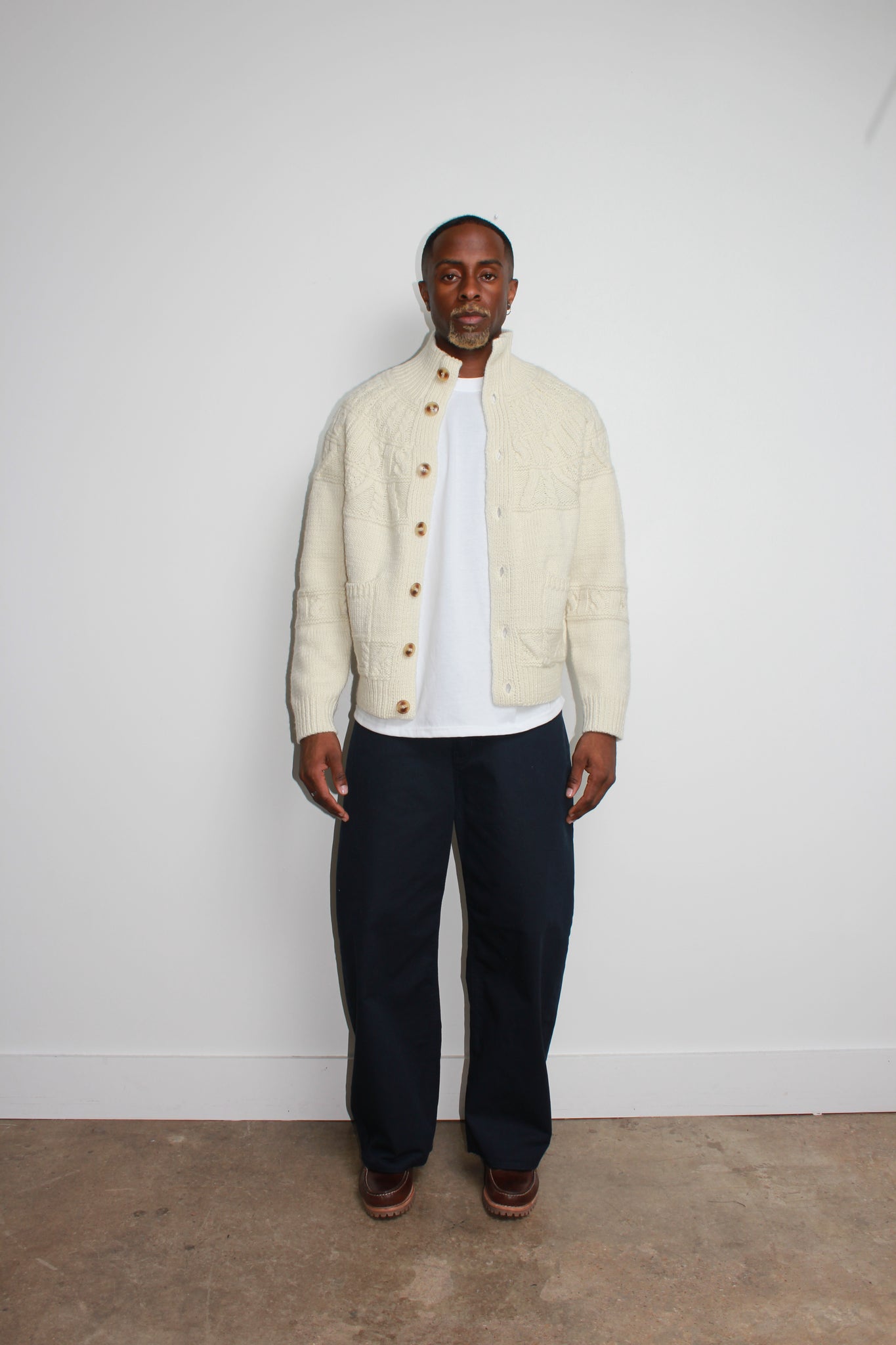 Bato High neck Fisherman Knit Cardigan