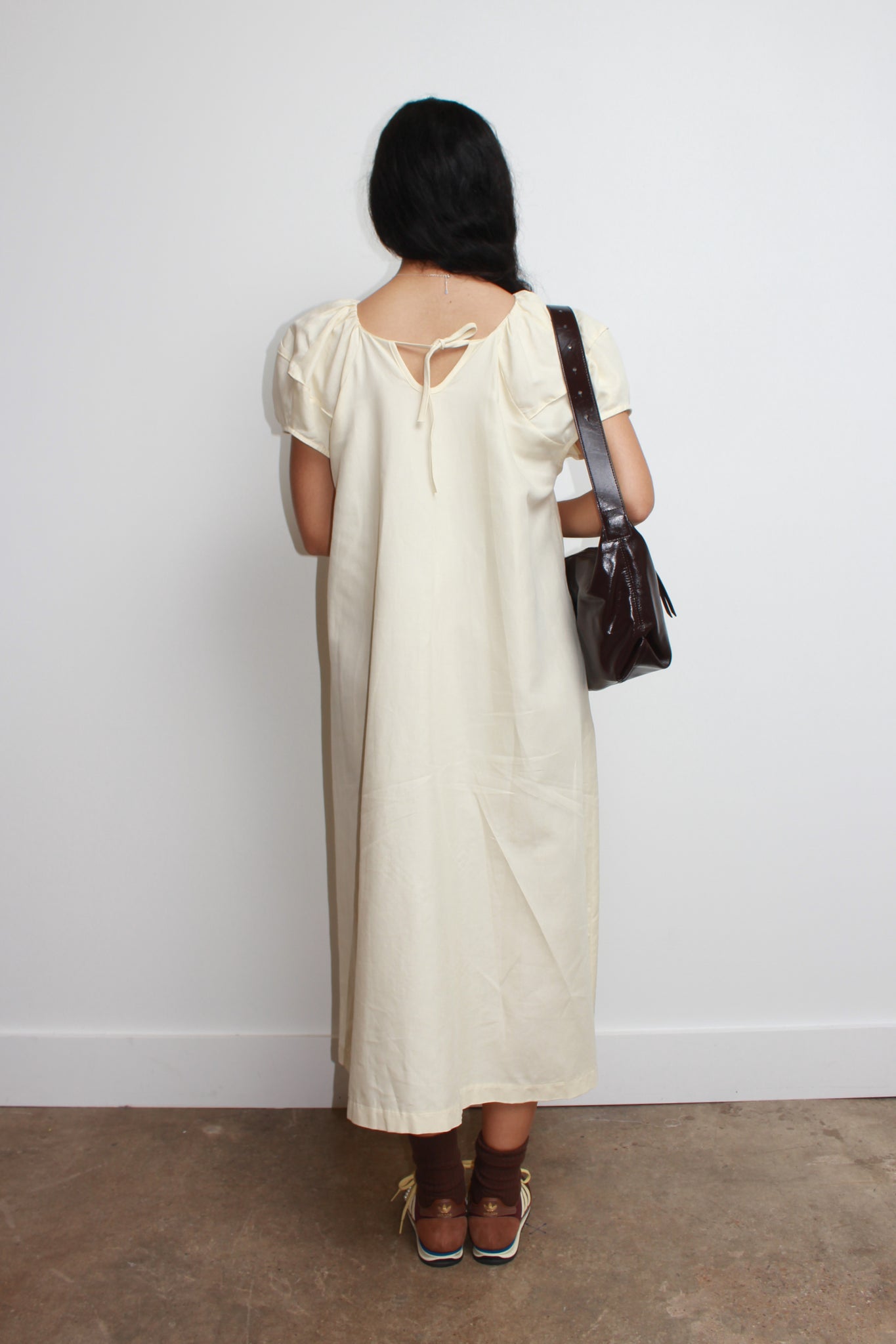 Cap Ballon Sleeve Dress in Butter