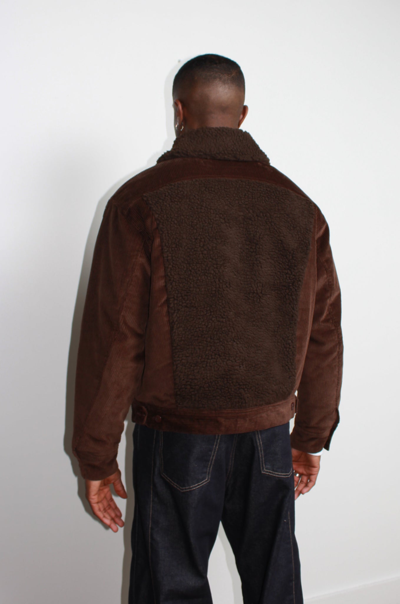 Corduroy Shearling Jacket in Brown