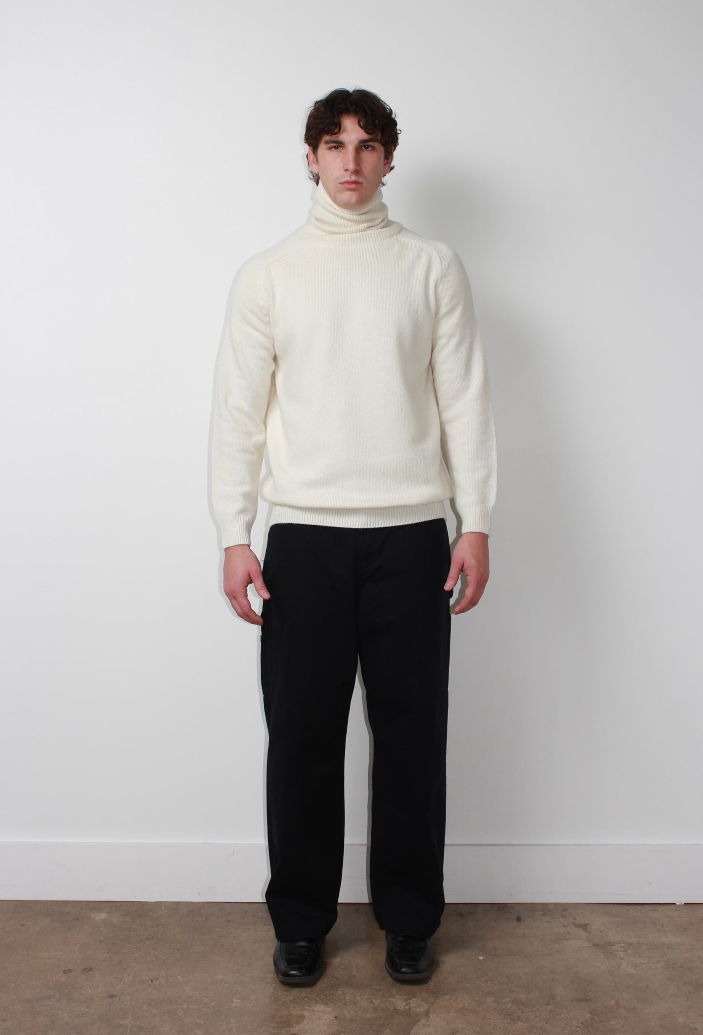 Torino Wool Turtleneck Knit in Ivory