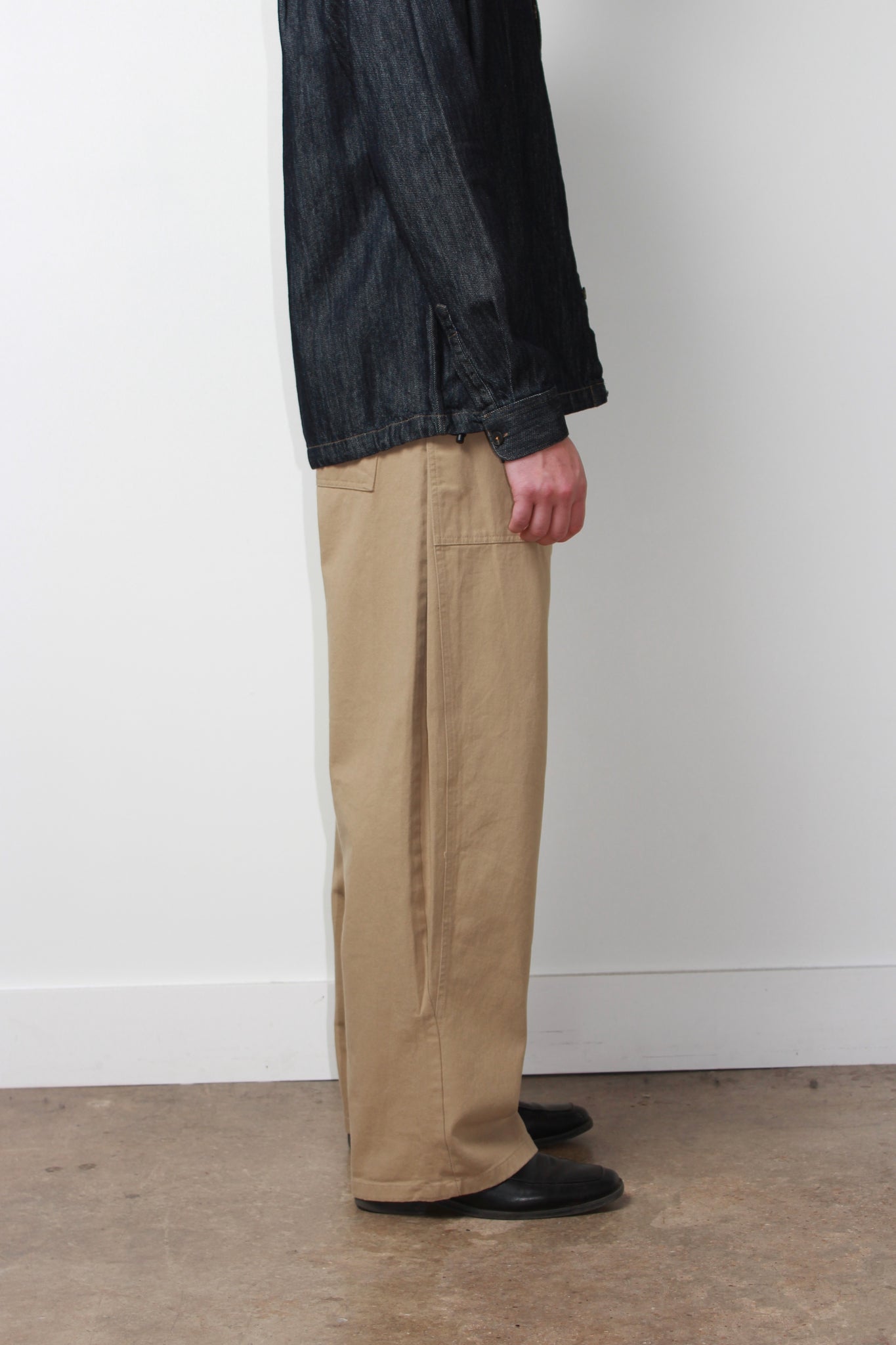 Nell Side Cotton Pants in Khaki