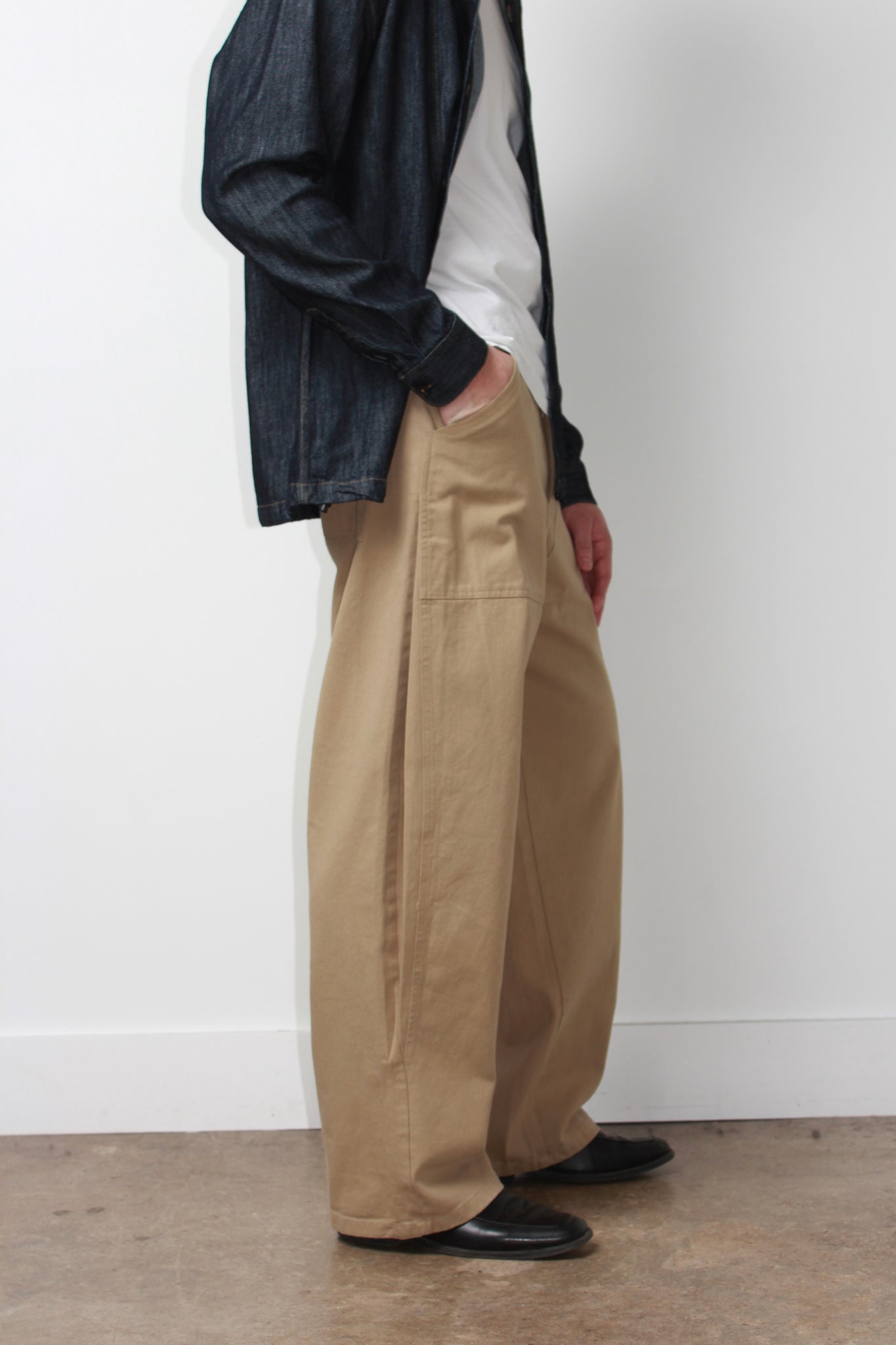 Nell Side Cotton Pants in Khaki