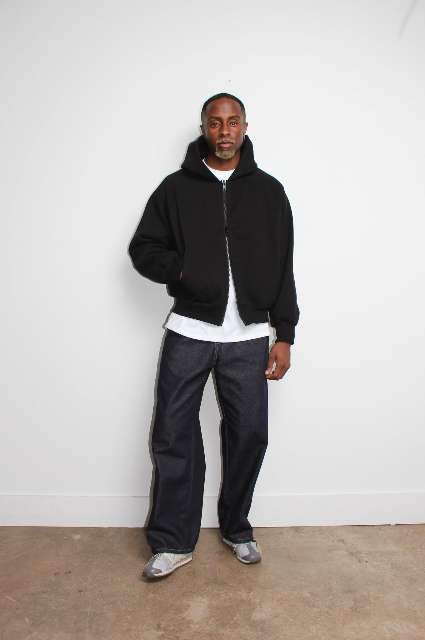 Mento Crop hooded zip up sweatshirt