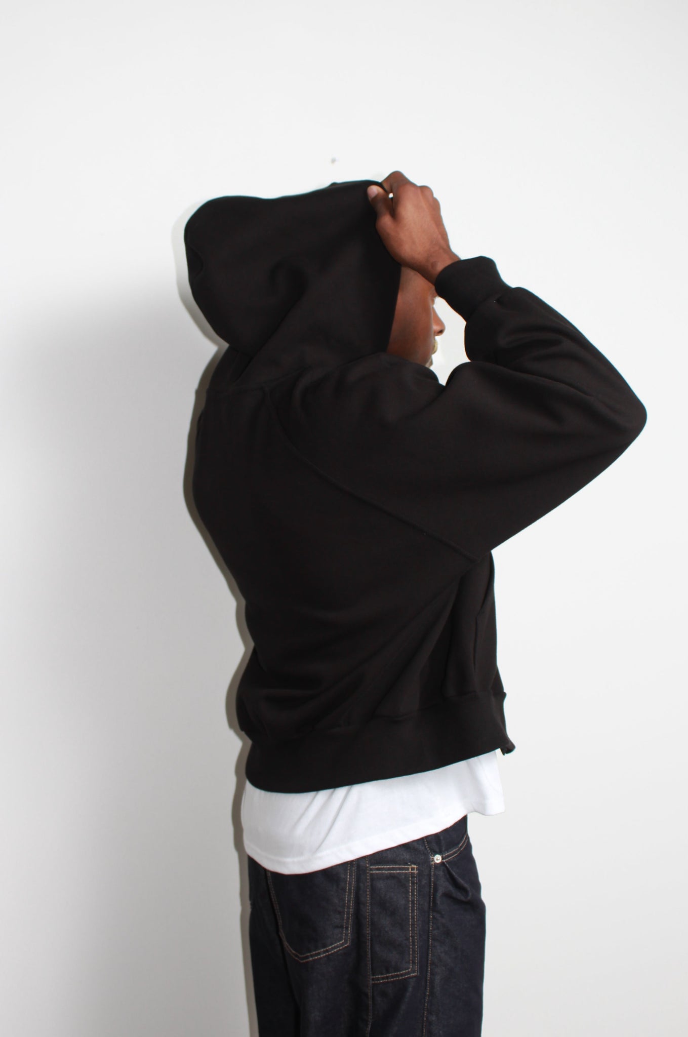 Mento Crop hooded zip up sweatshirt