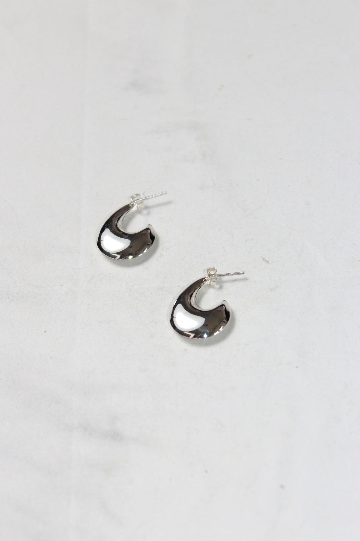 Bold Half Moon Earring in Silver