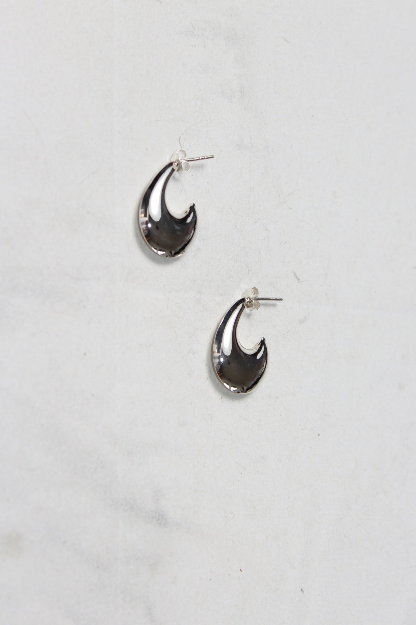 Bold Half Moon Earring in Silver