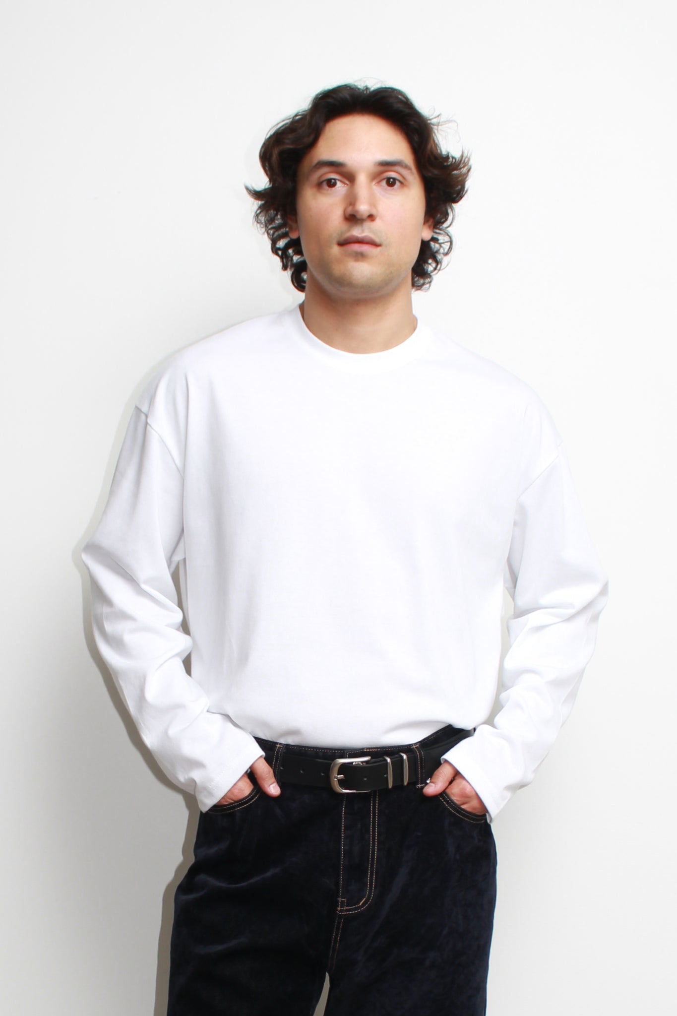 Comma Cotton Long sleeve T-shirt in White