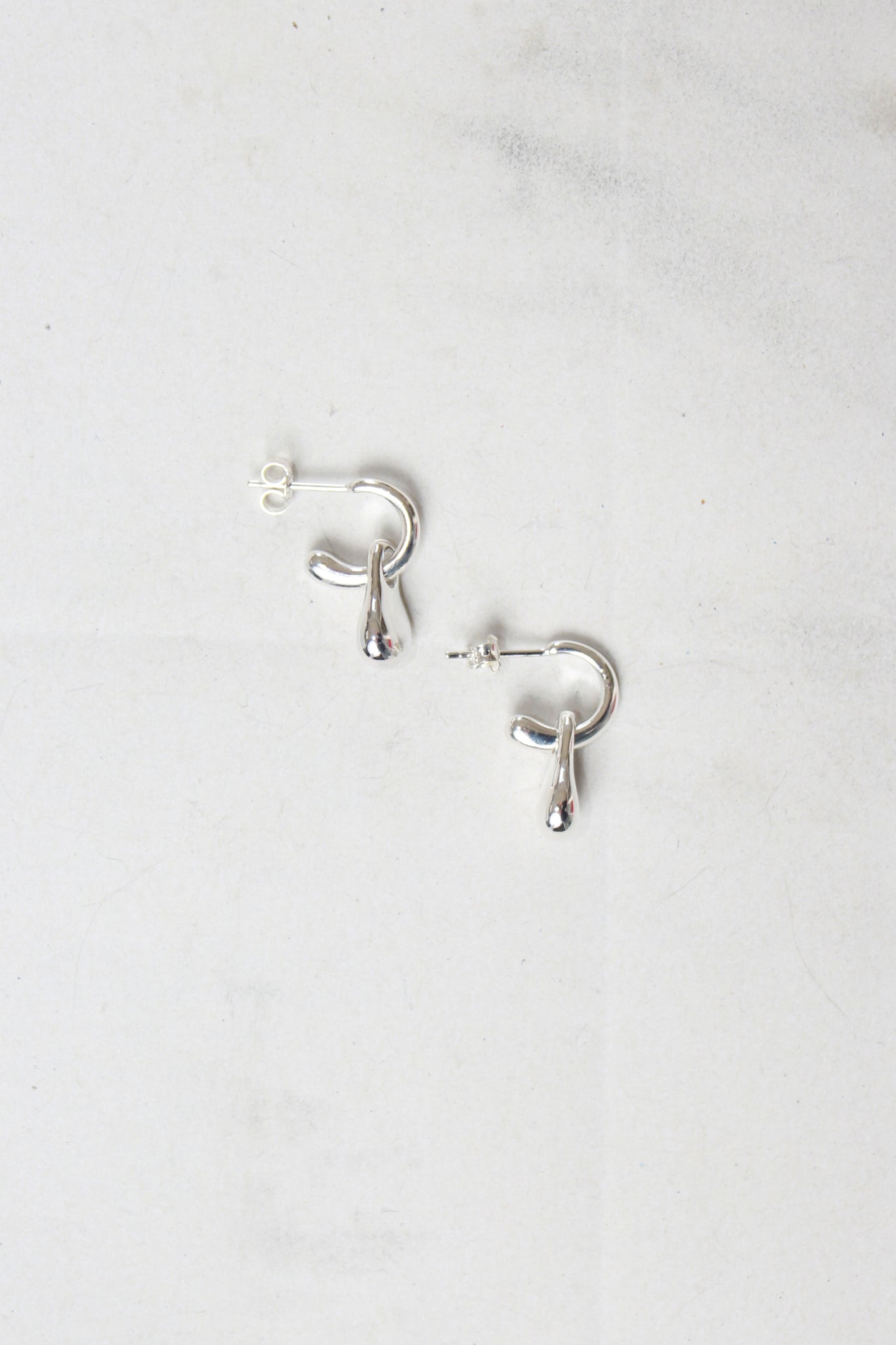 Half Ring Drop Earring in Silver