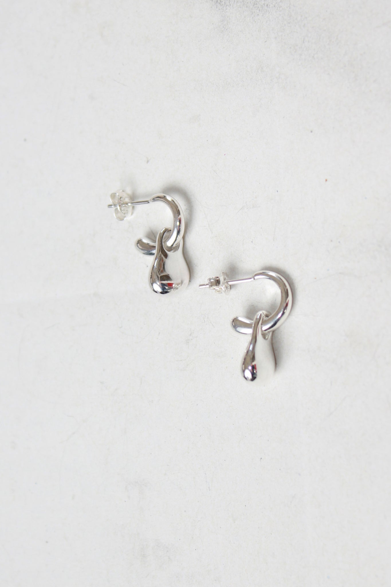 Half Ring Drop Earring in Silver