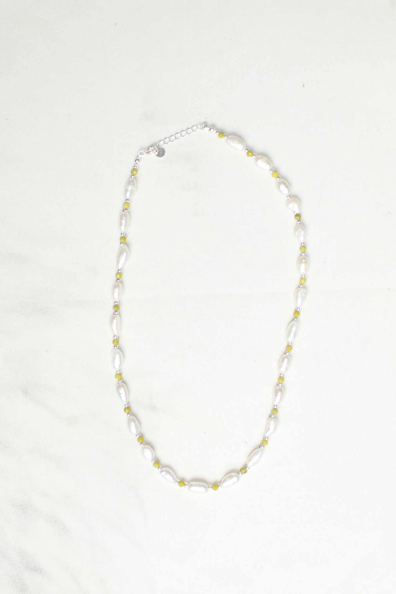 Green Spinel Quartz Pearl Necklace