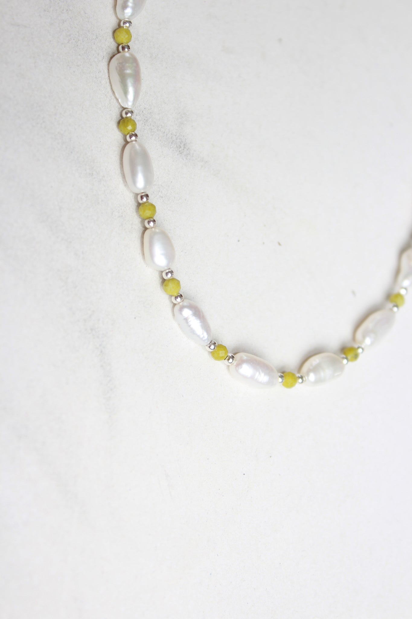 Green Spinel Quartz Pearl Necklace