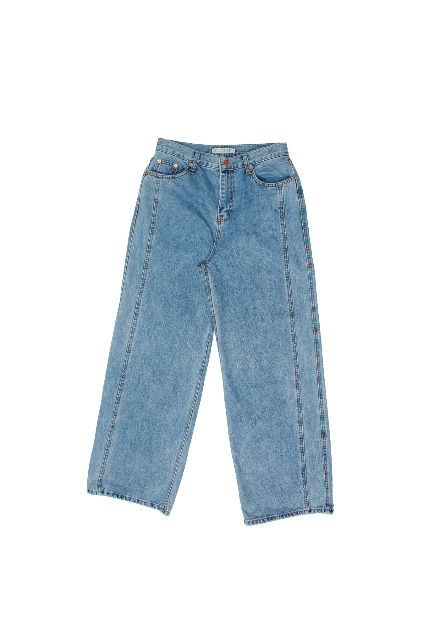 Side Line Denim Pants in Mid Wash