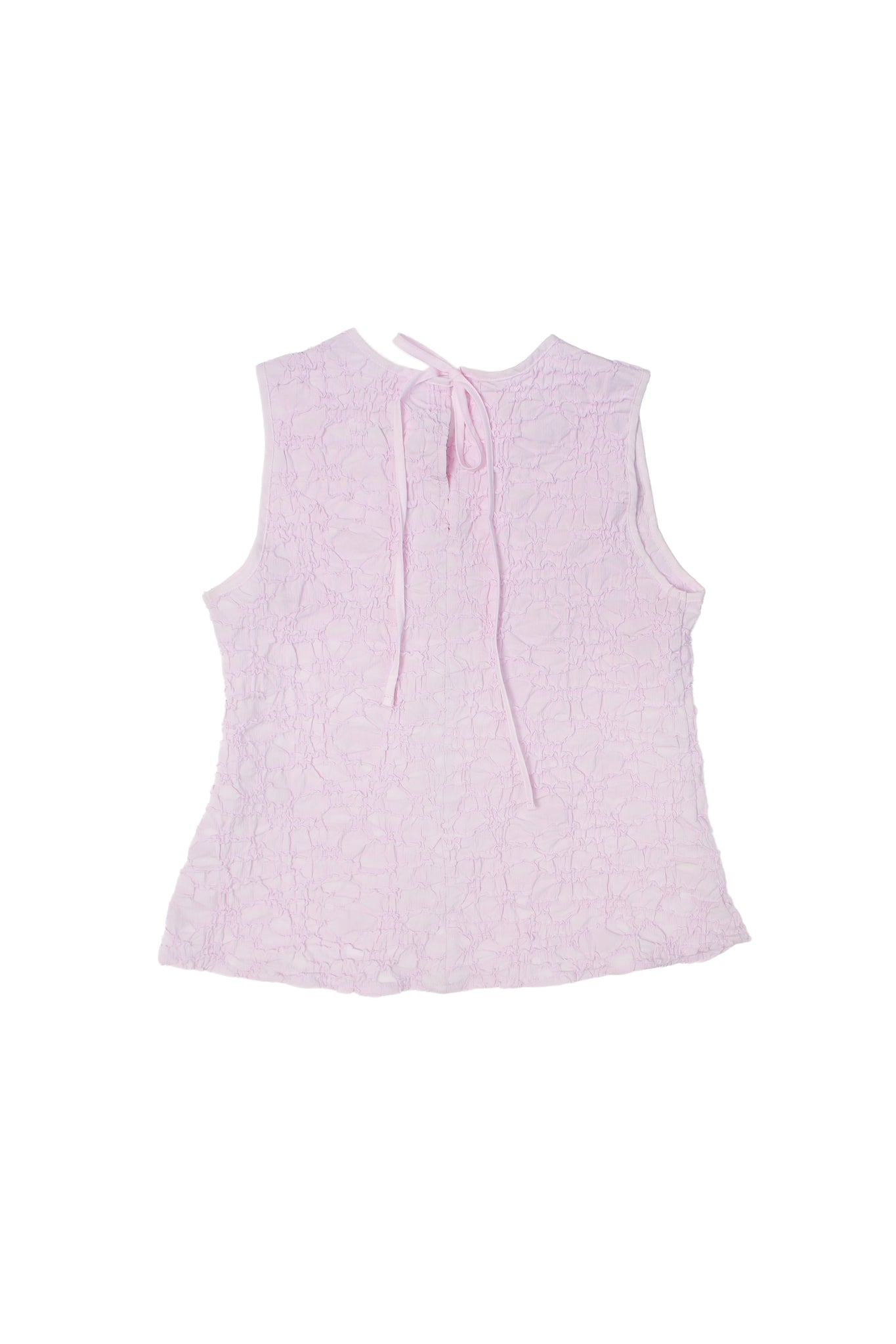 Texture Back Ribbon Top in Pink