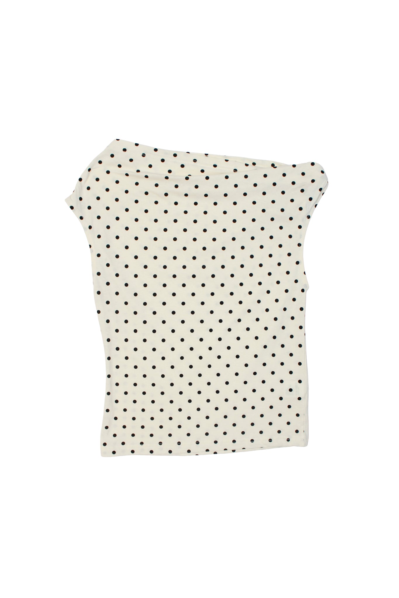 Polka Dot Unbalance Top in Off White