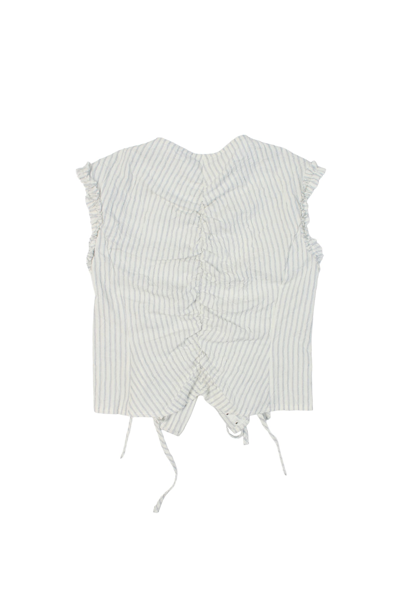 Teddy Ruffle Hem Sleeveless Top in Blue