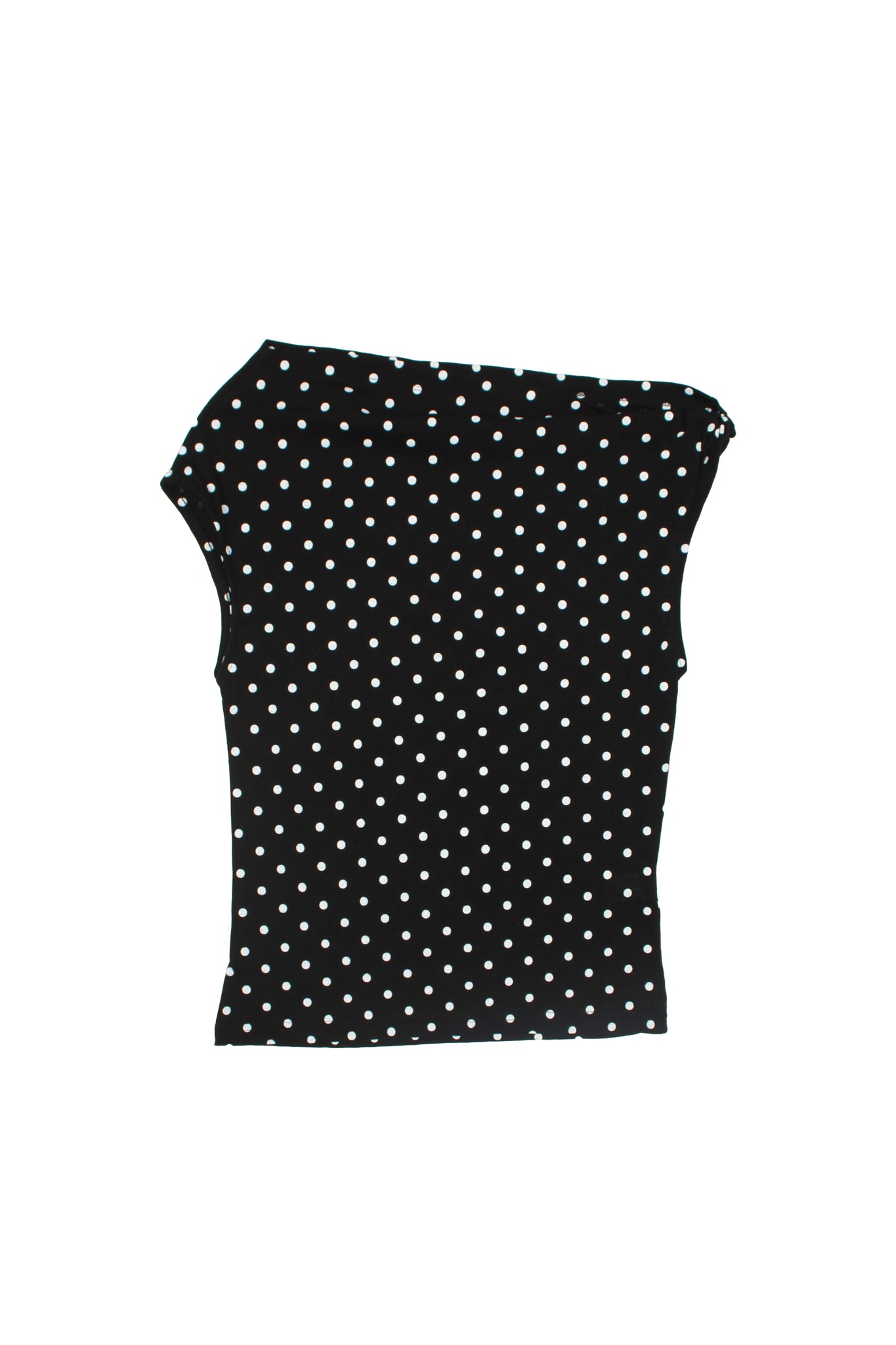 Polka Dot Unbalance Top in Black