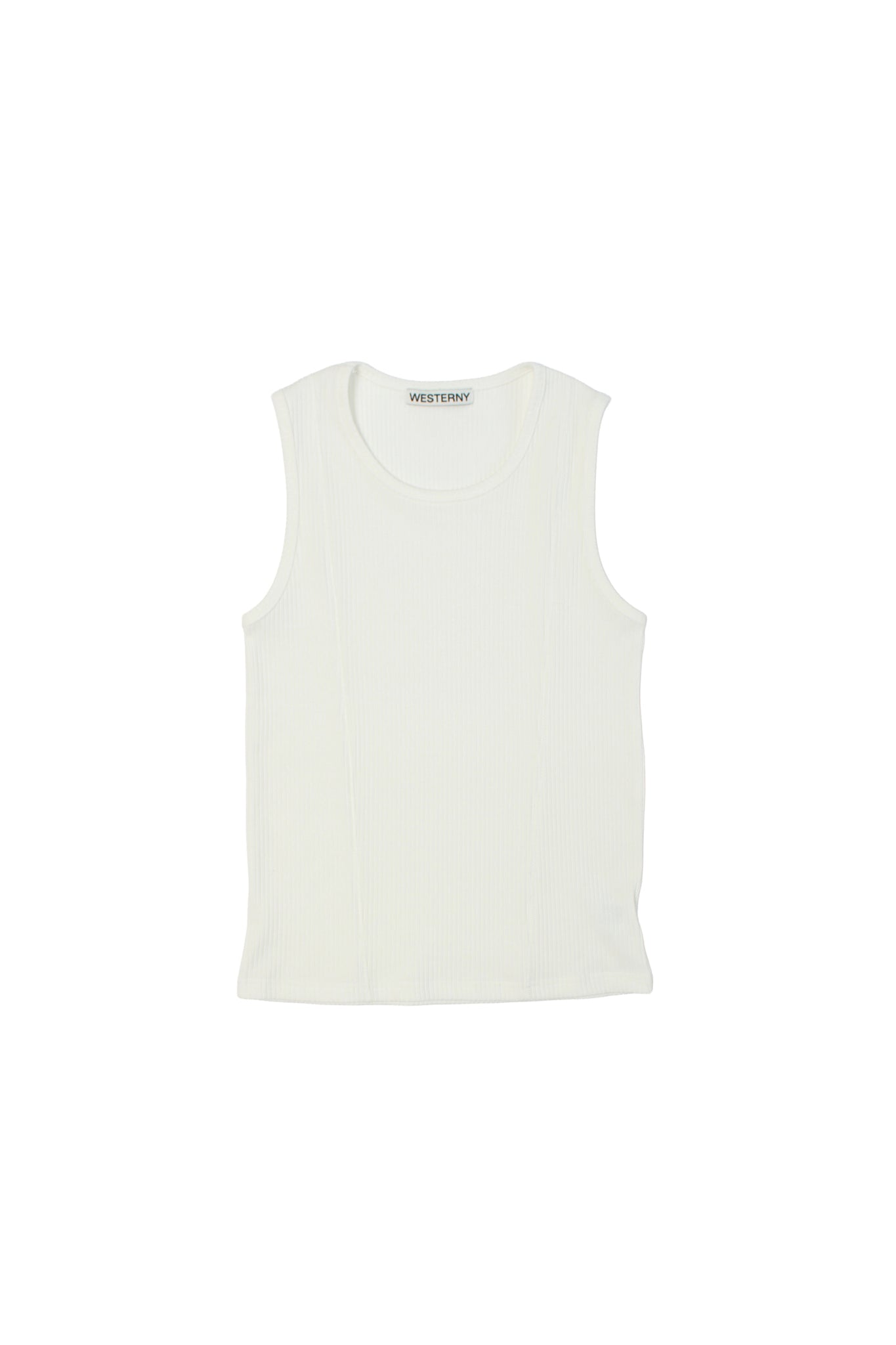 Mars Ribbed Tank Top in White