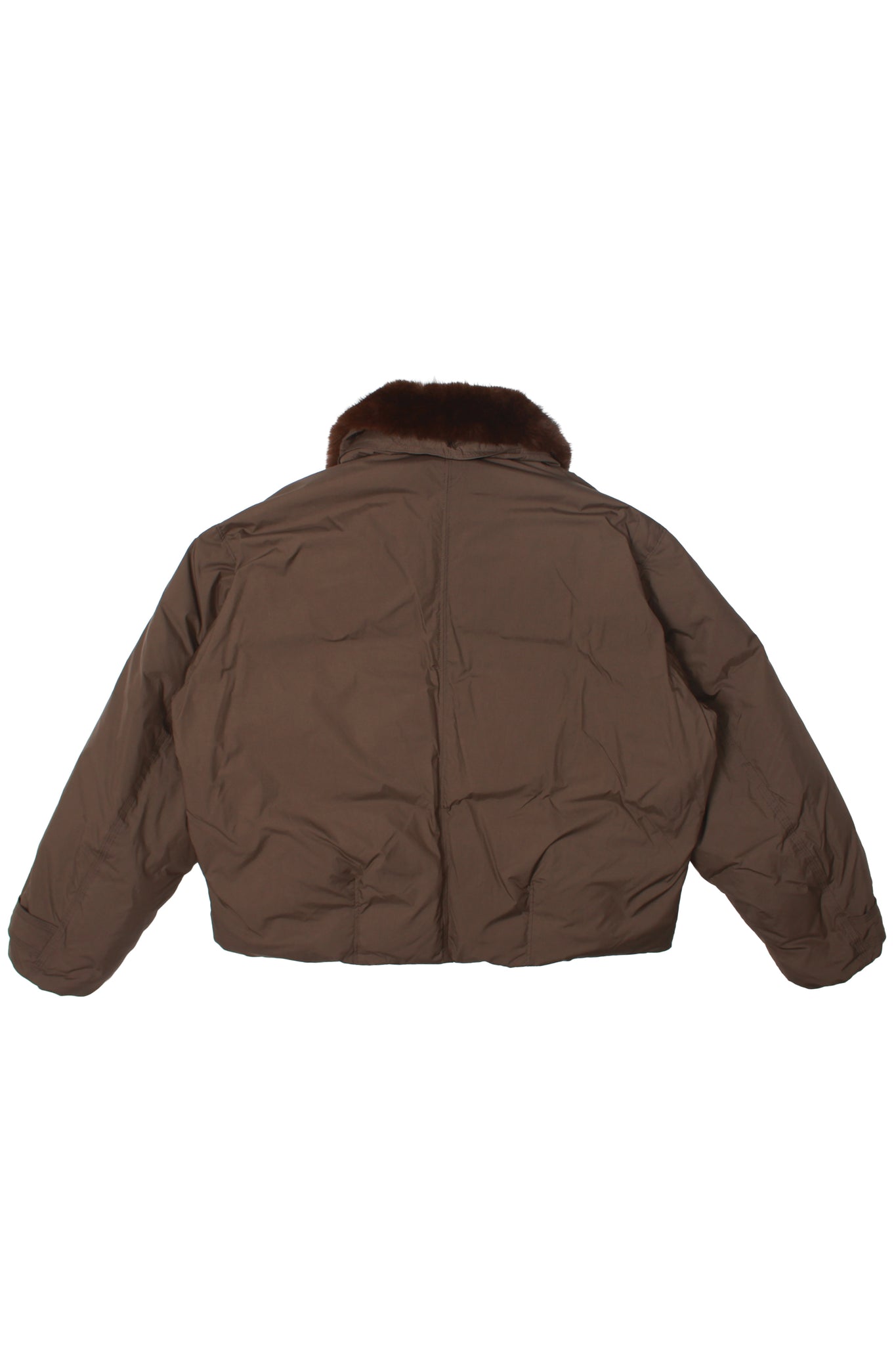 Leive Fur Duck Down Jacket in Brown