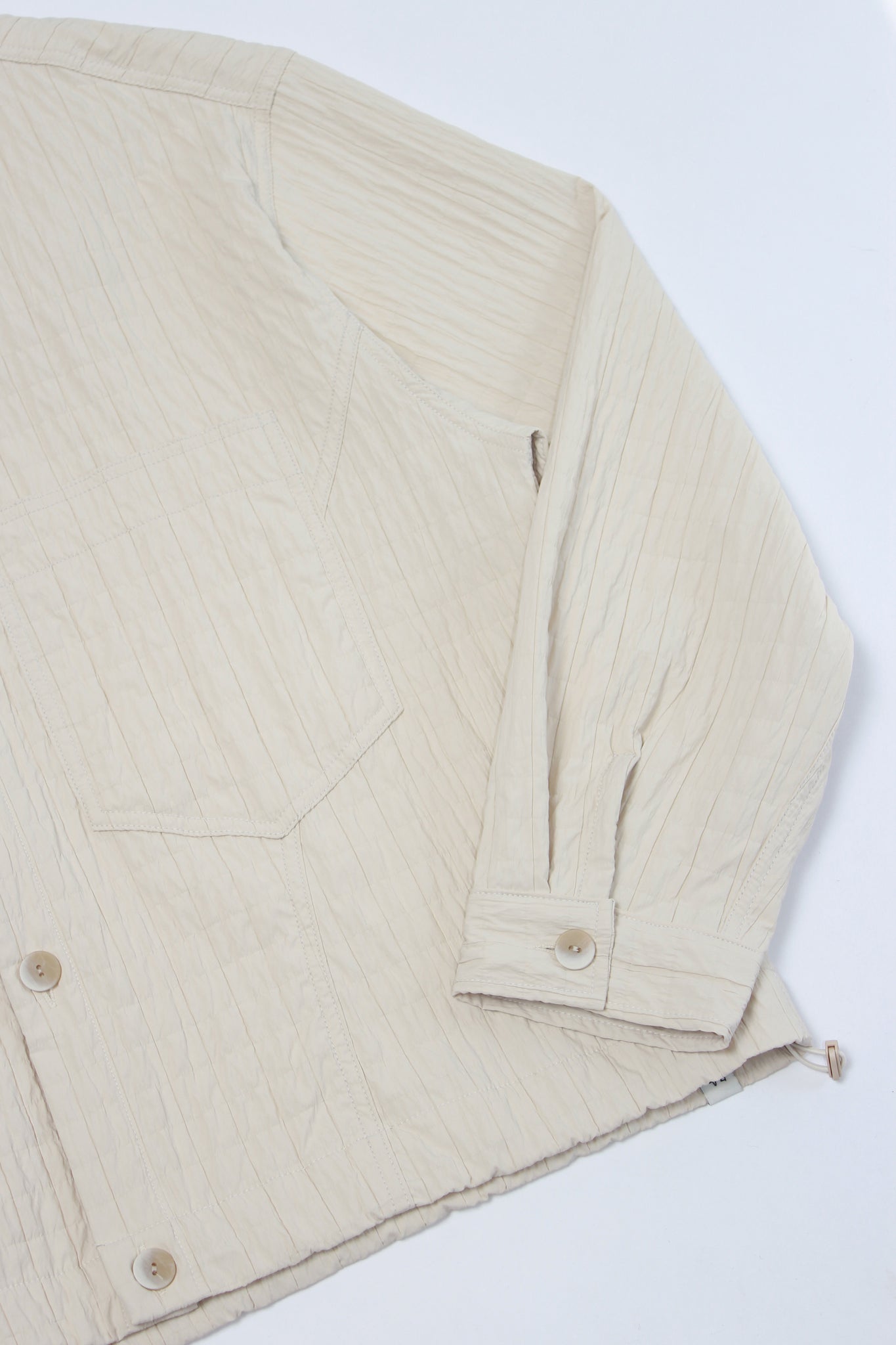 Crop Quilted Jacket in Cream