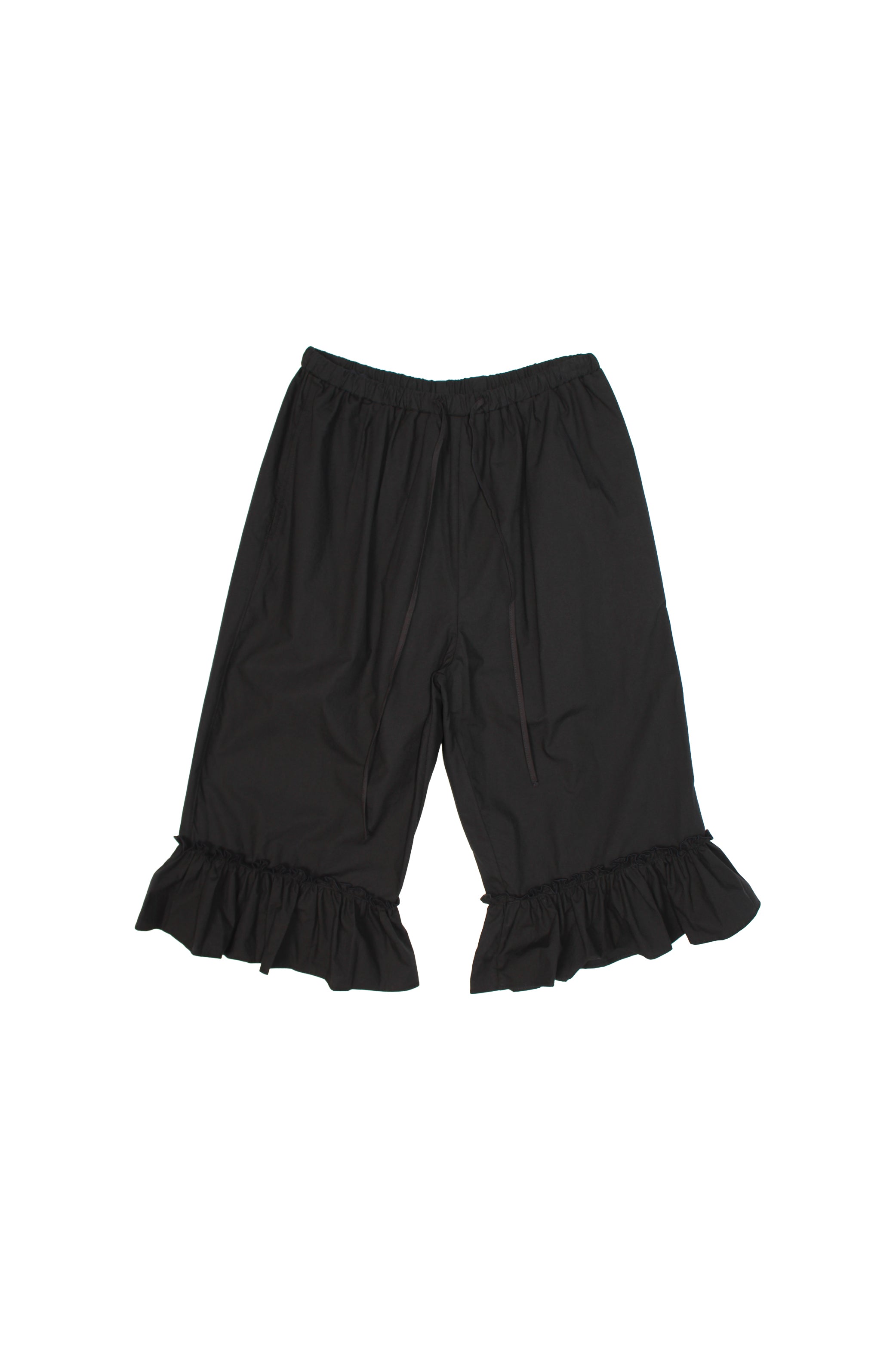 andwang Frill belt mini pants アンドワン ブラック Dotti Frill Hem Cropped Pants in Black – Jowa.shop