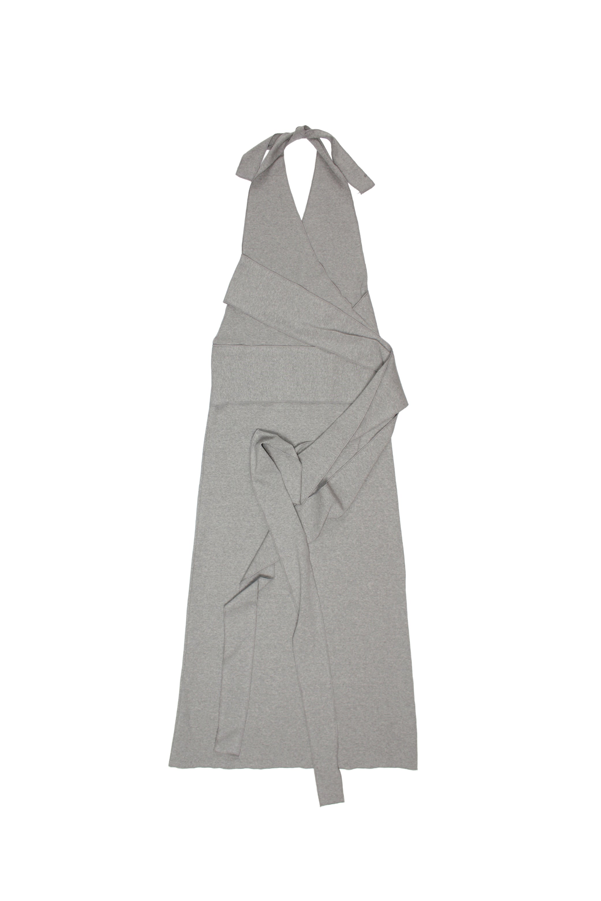 grey halter top dress Halter Draped Maxi Dress Grey