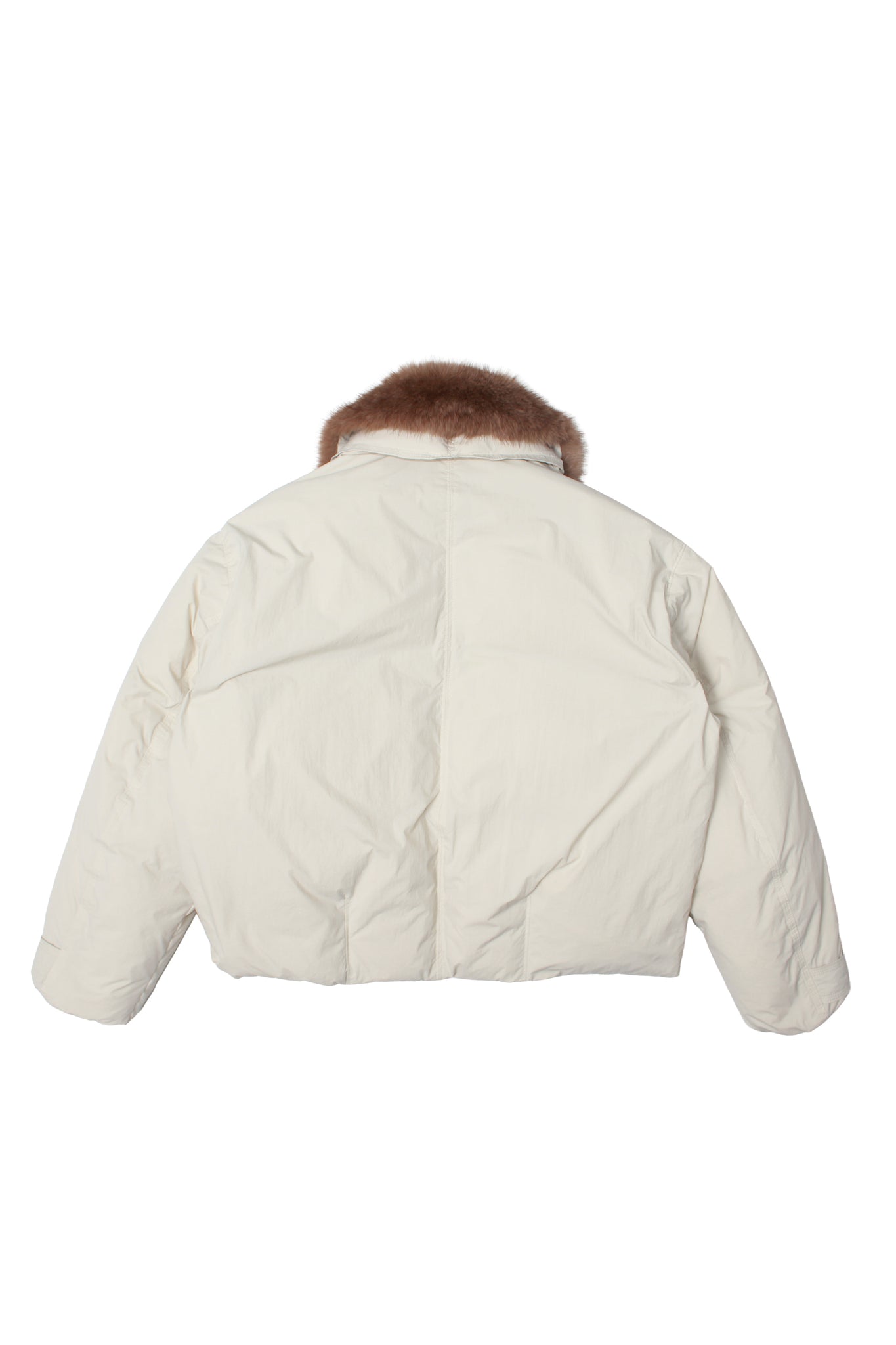 Leive Fur Duck Down Jacket in Cream
