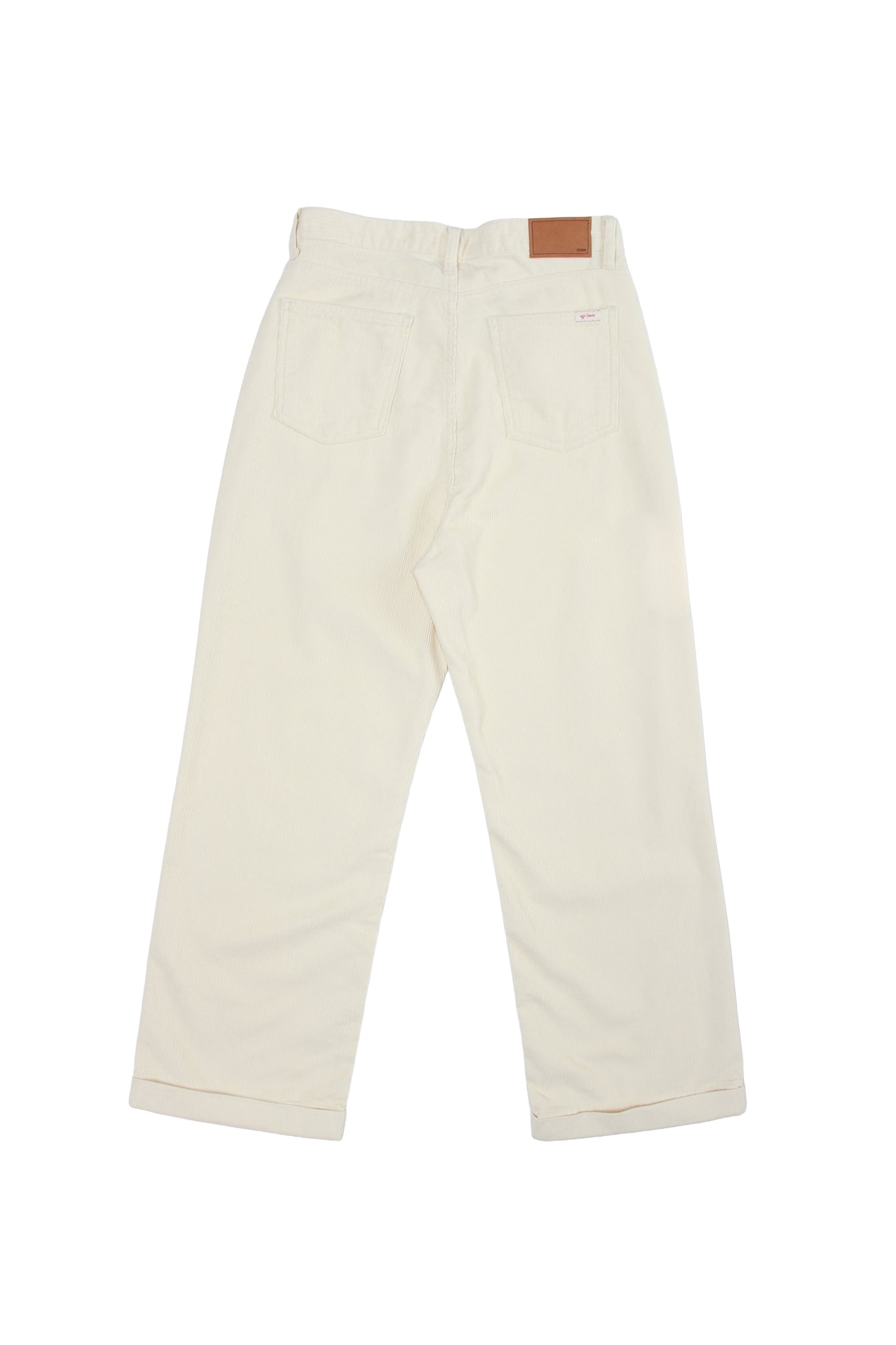 Corduroy Rolled up Pants in Cream