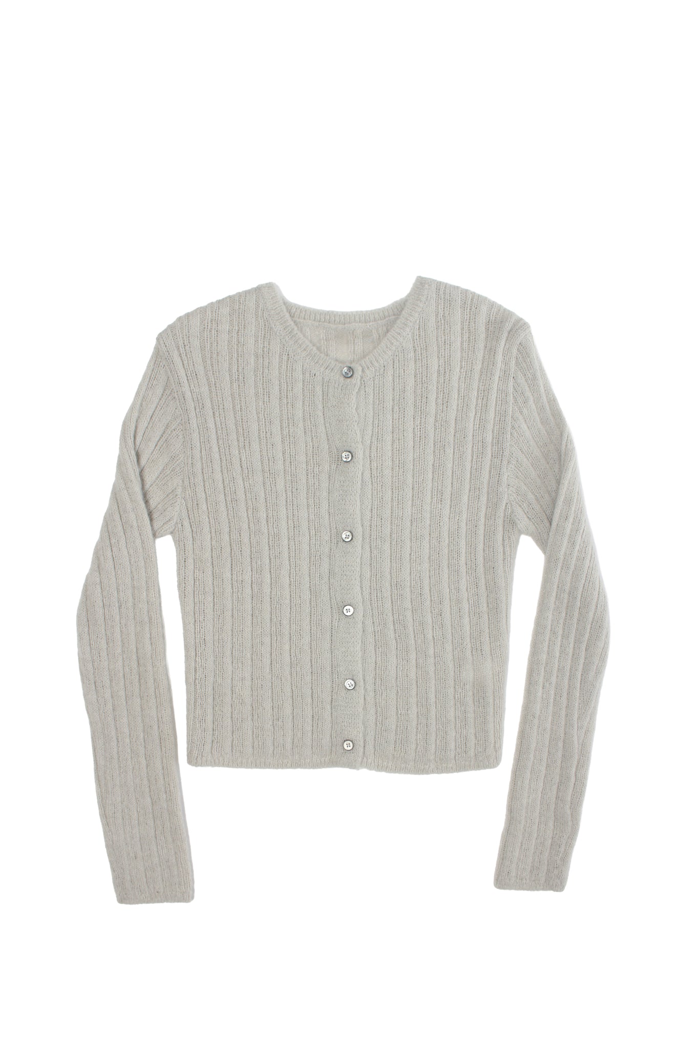 Hay round neck knit cardigan in Grey – Jowa.shop