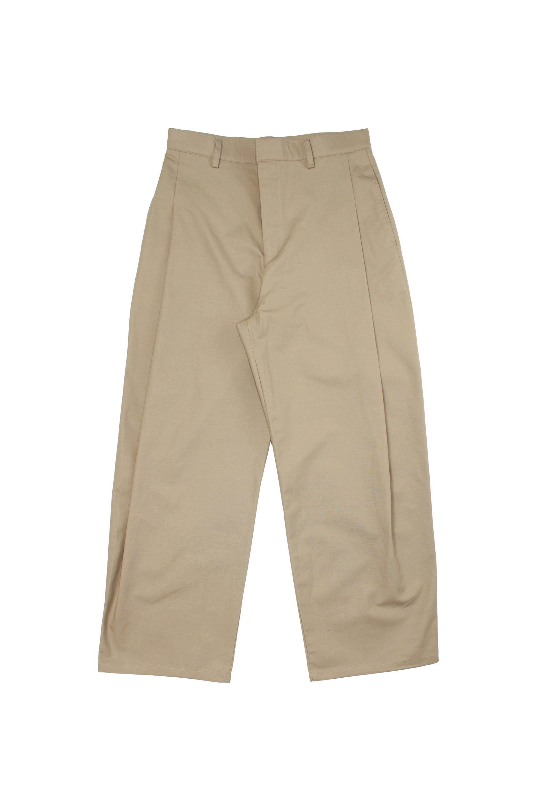 Side Pin-tuck Cotton Pants in Khaki – Jowa.shop