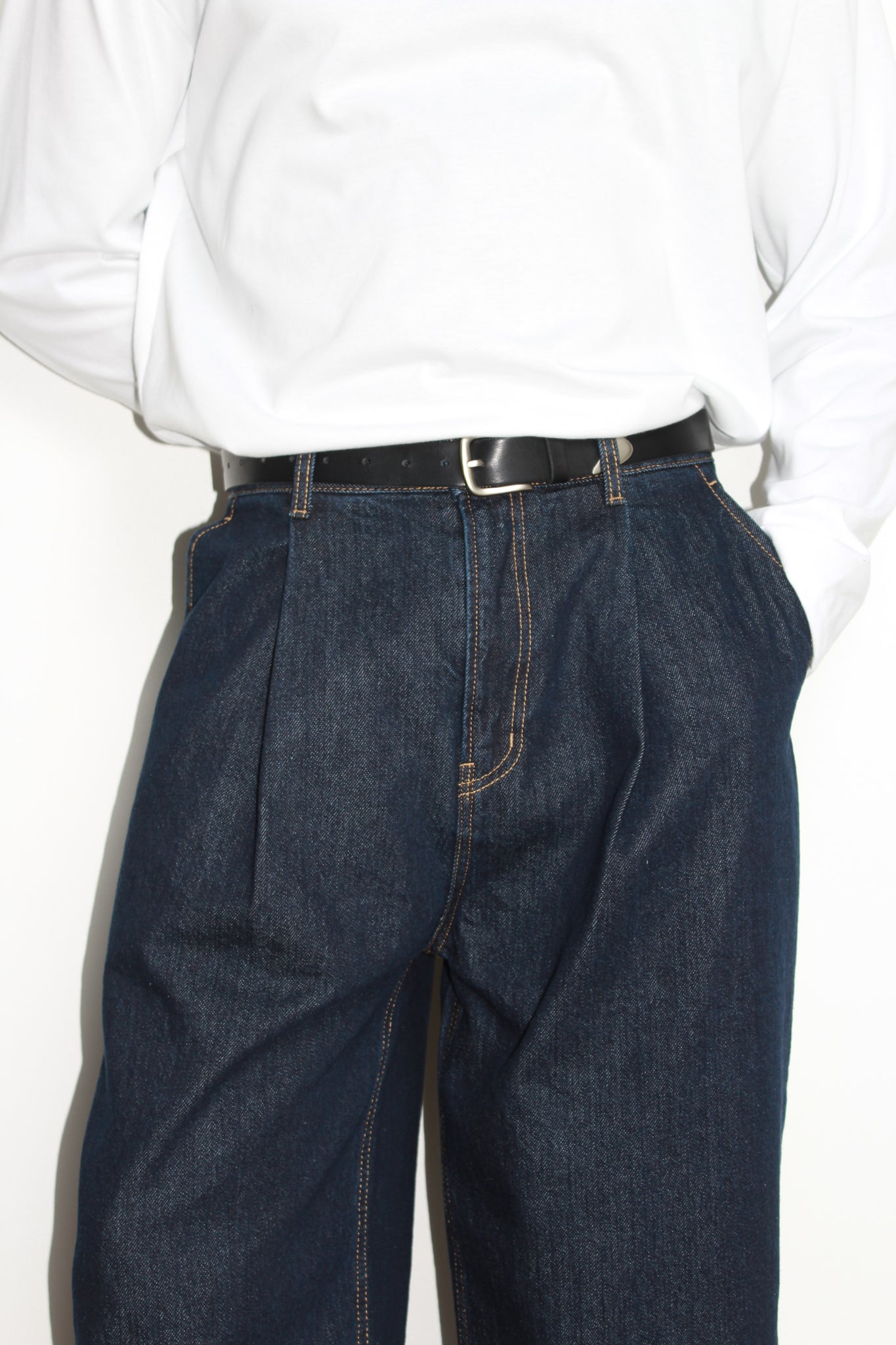 One Tuck Dark Blue Denim