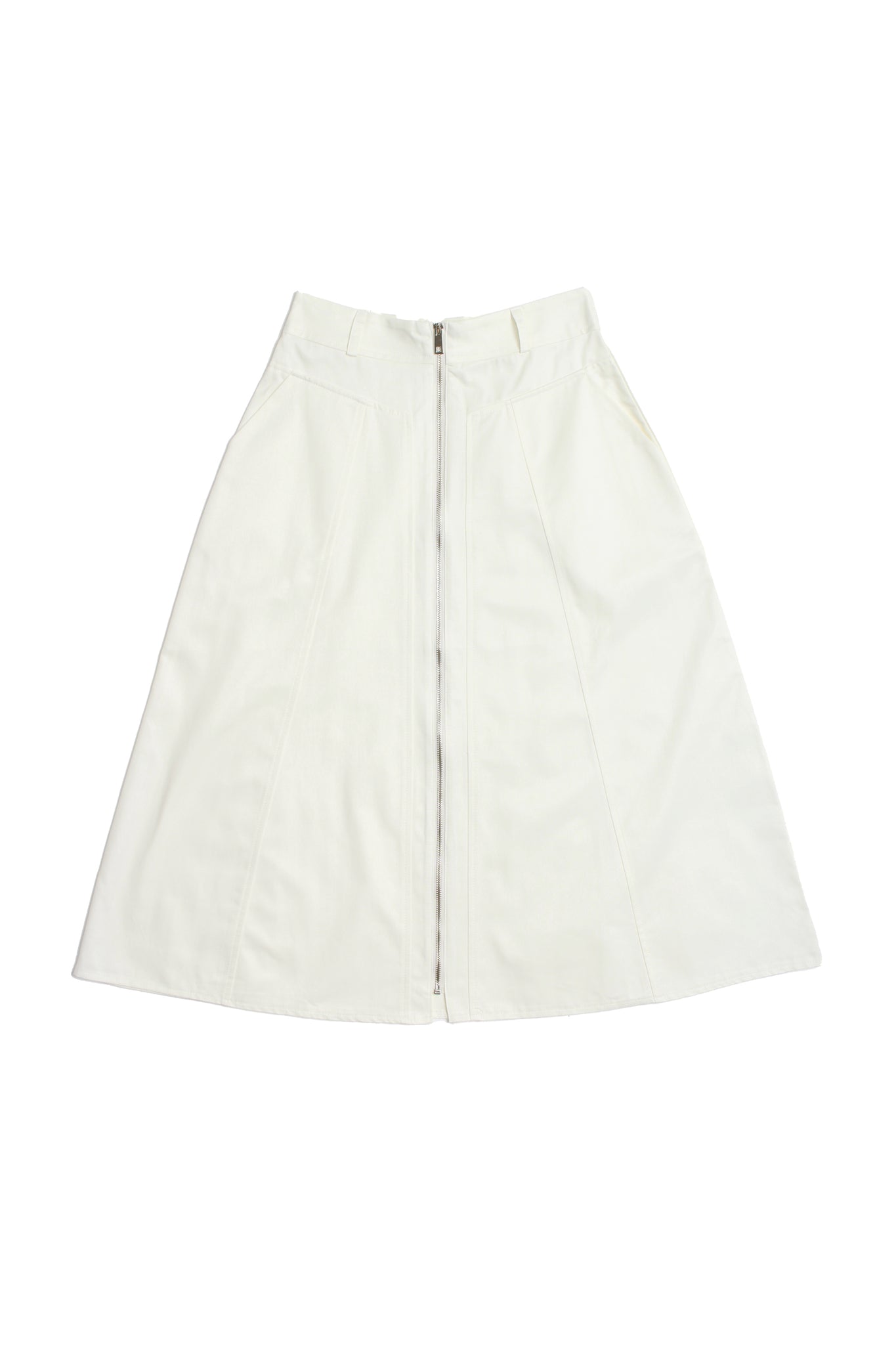 Center Zipper Flare Skirt