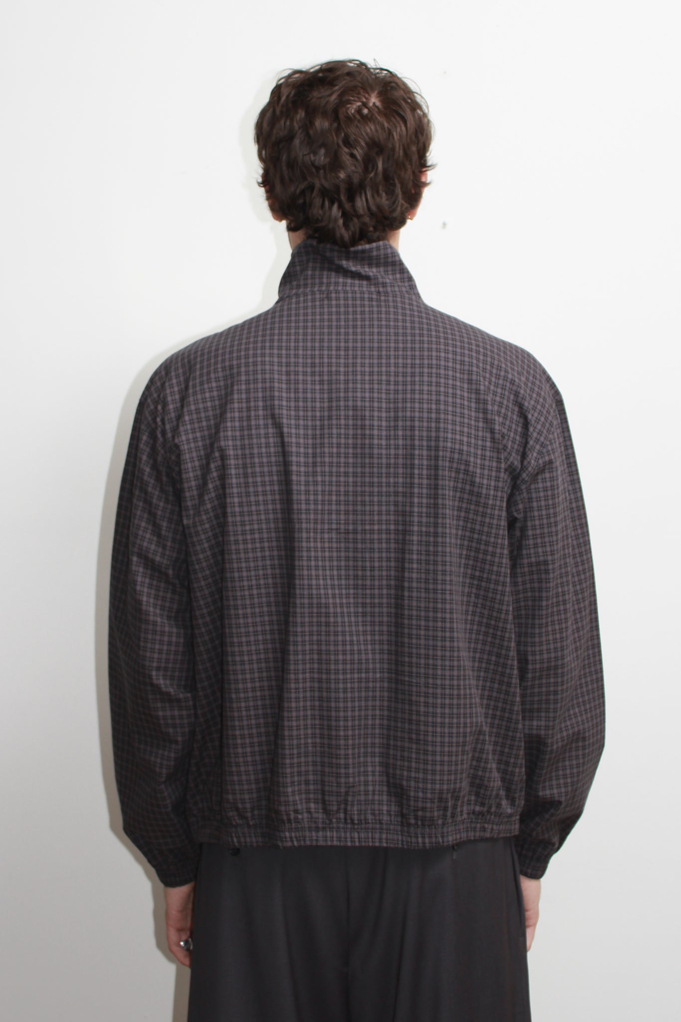 Kai Plaid Zipper Shirket in Navy