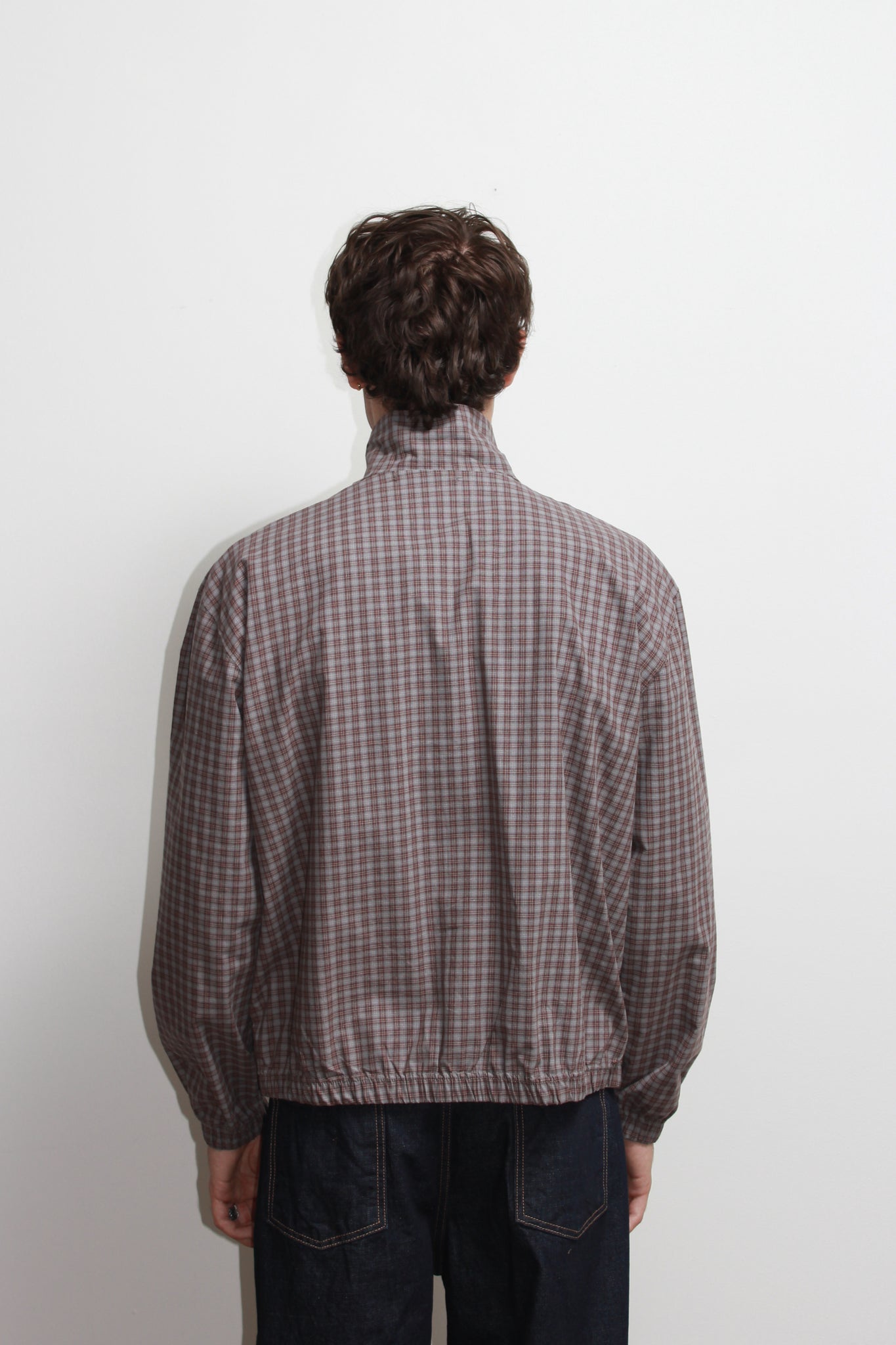 Kai Plaid Zipper Shirket in Blue Brown
