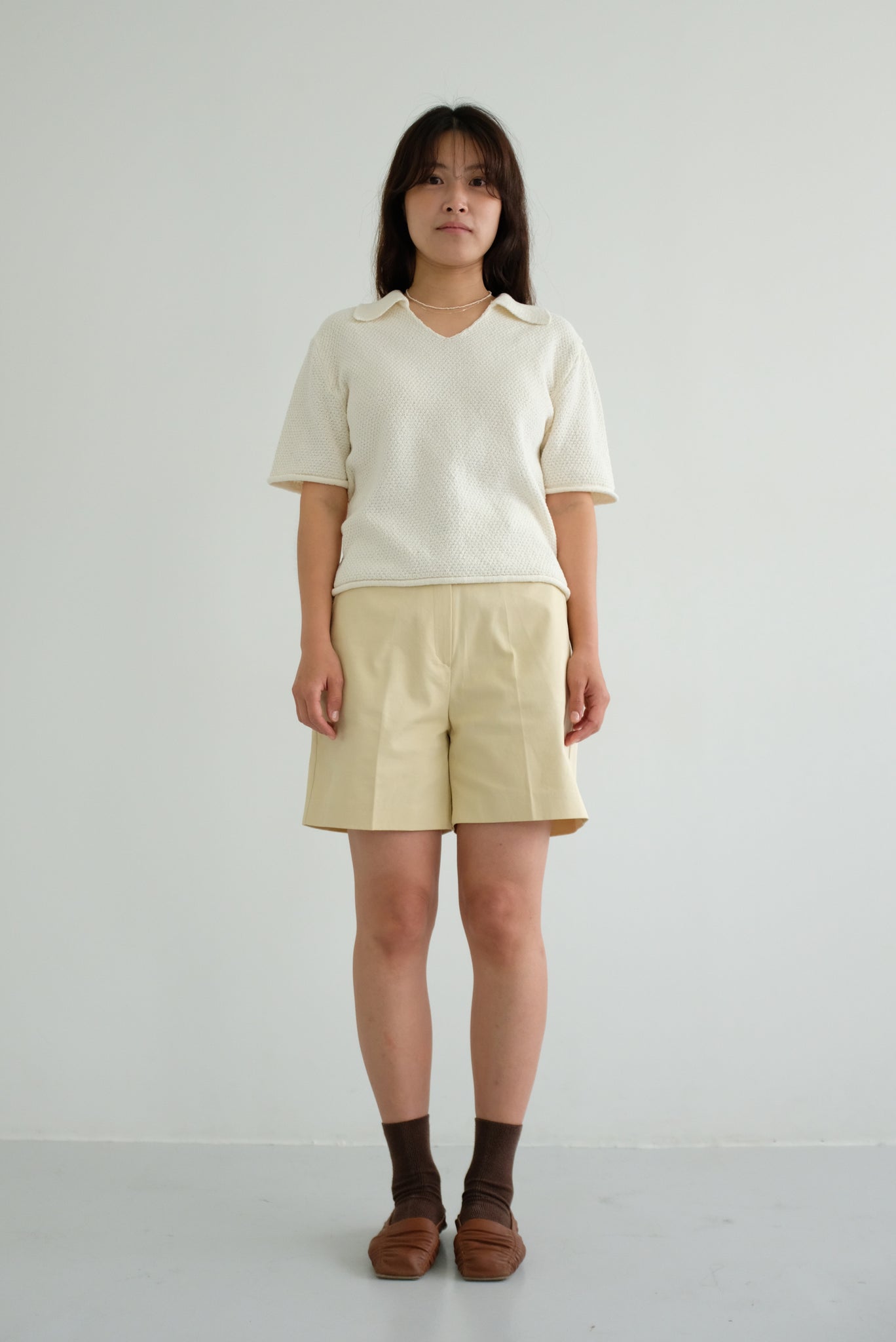 Cotton Shorts in Yellow Butter