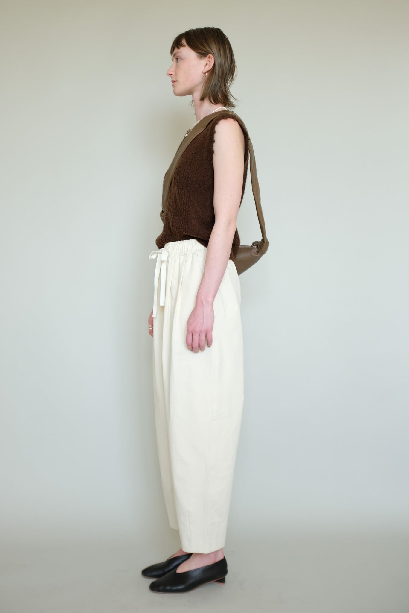 Relaxed Cotton Pin Tuck Pants