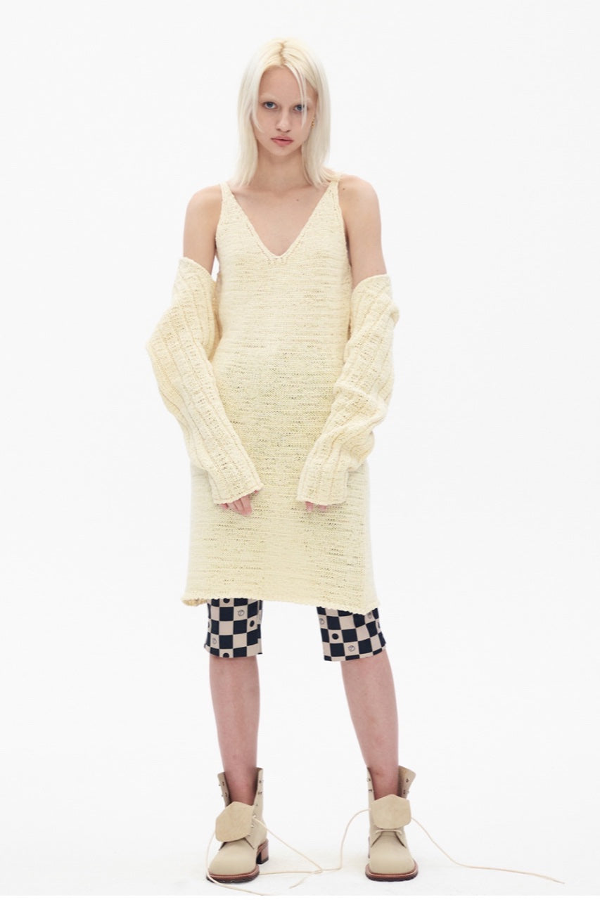 Cotton Knit Sleeveless Dress By TheOpen Product In Cream