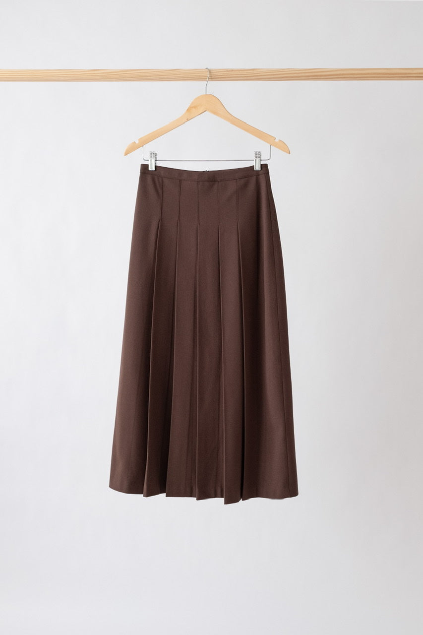 Meve Pleated Brown Skirt