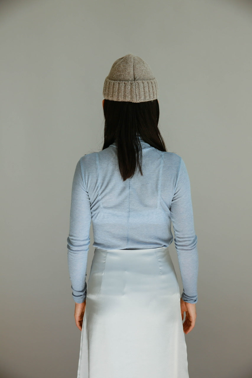 Wave Silky Skirt in blue