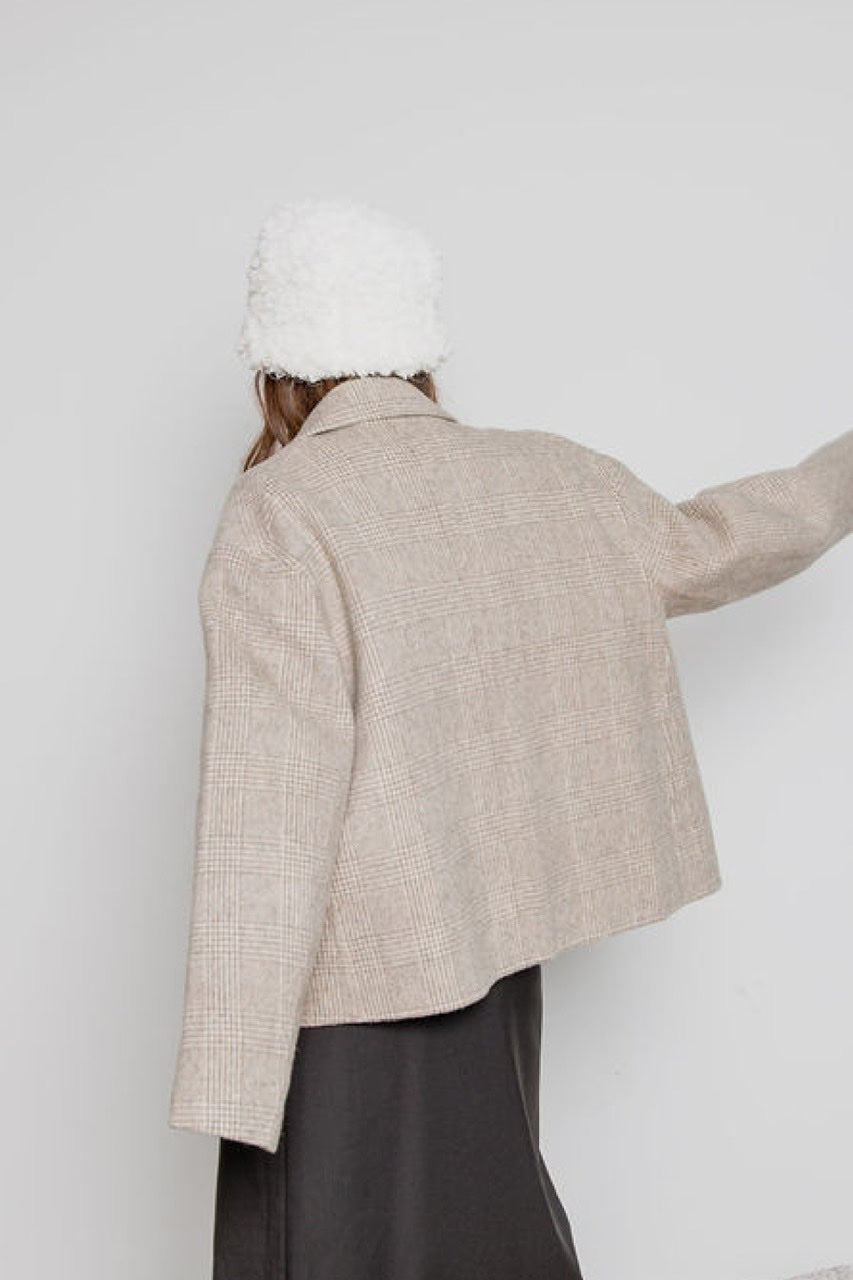 Handmade) Oversized Plaid Wool Coat