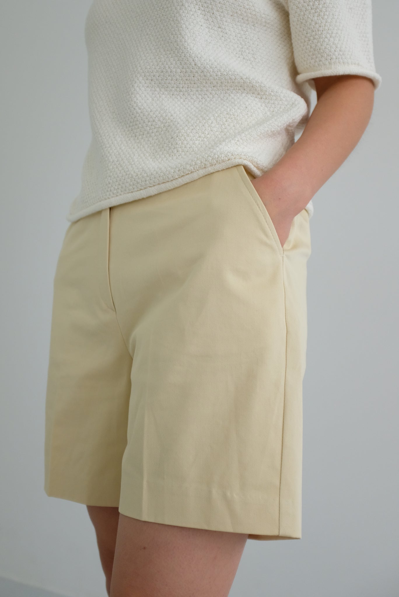 Cotton Shorts in Yellow Butter